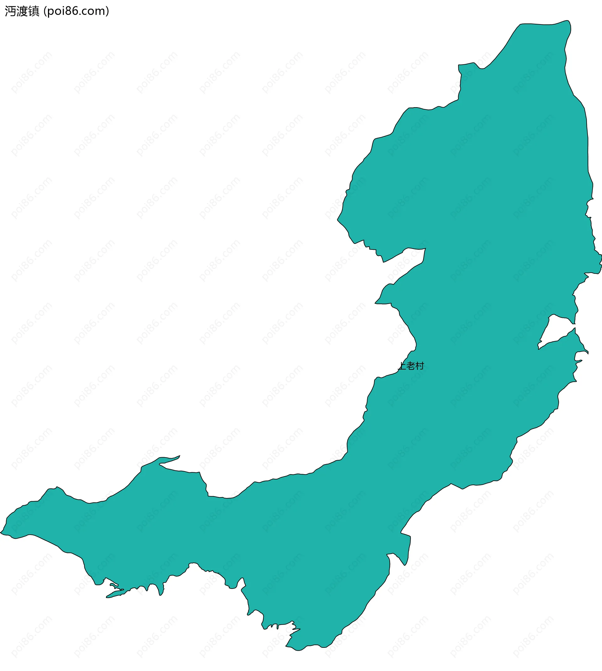 沔渡镇边界地图(五级行政区划)
