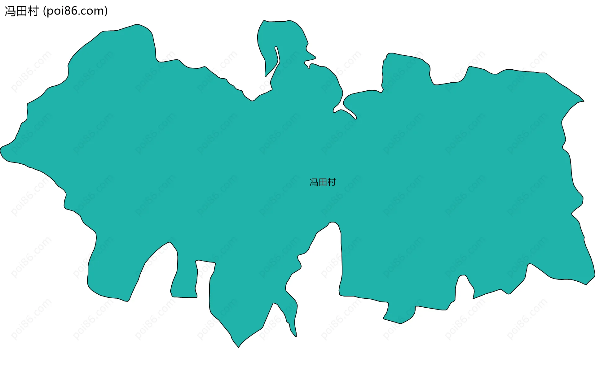 冯田村边界地图