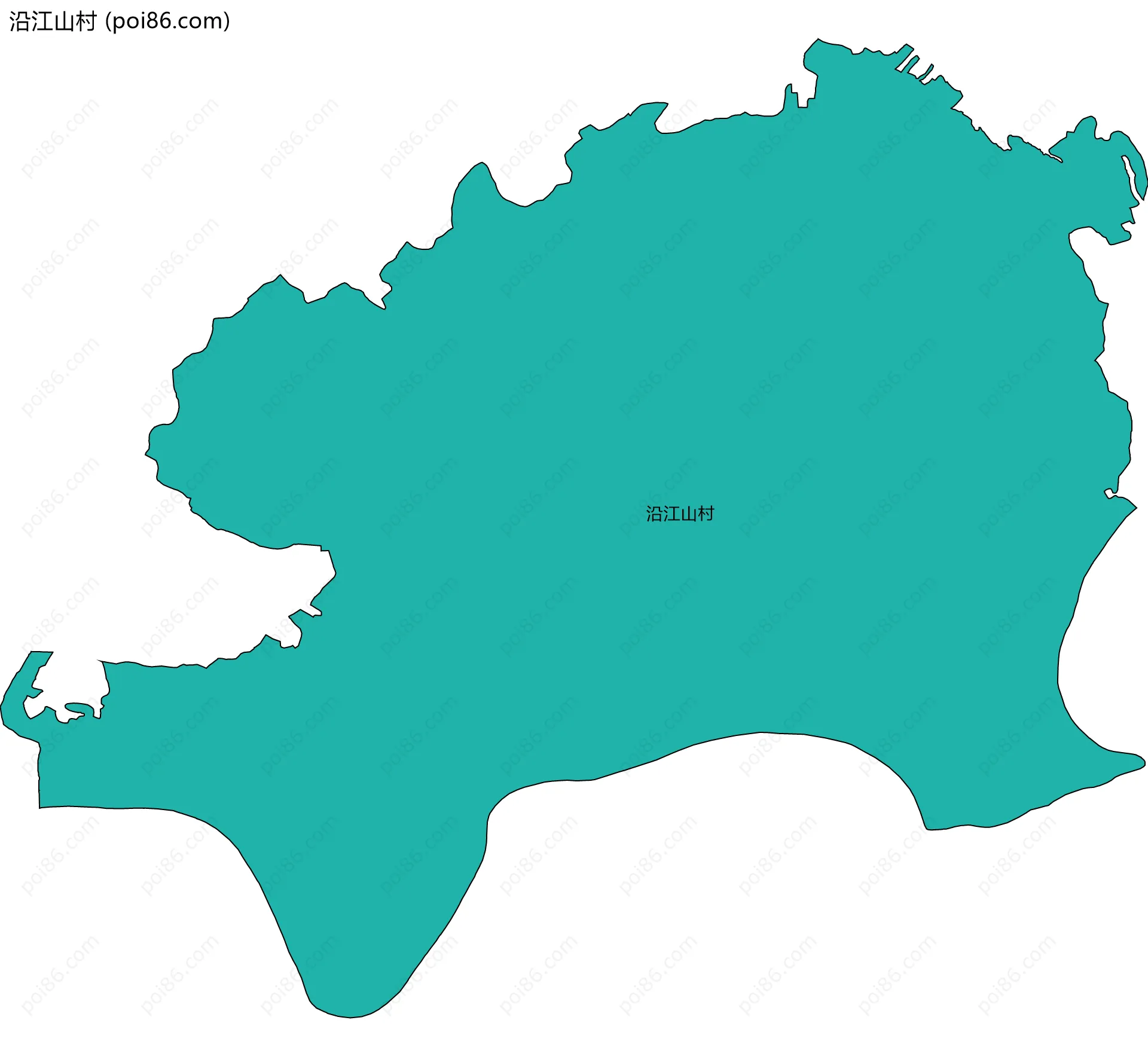 沿江山村边界地图