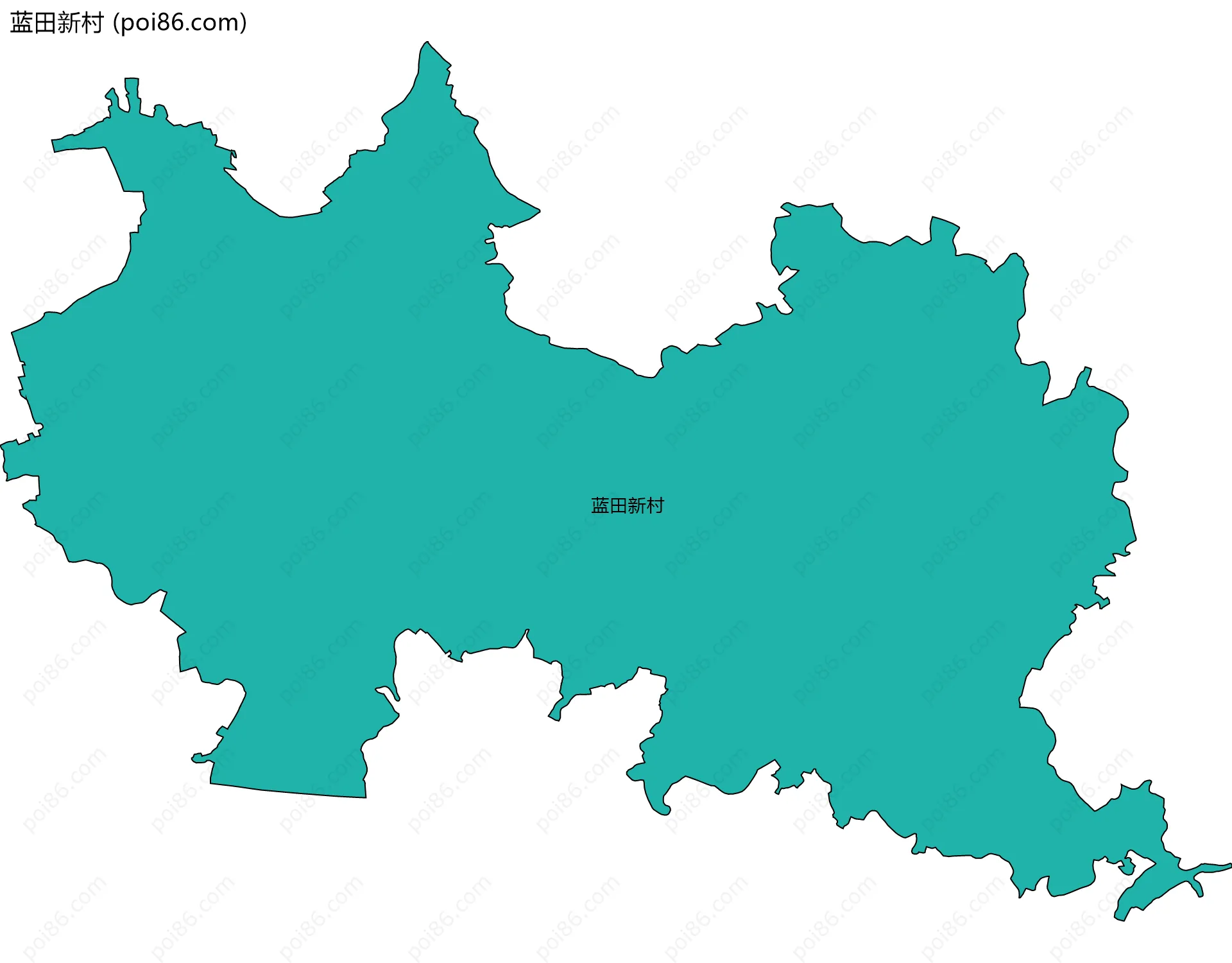 蓝田新村边界地图