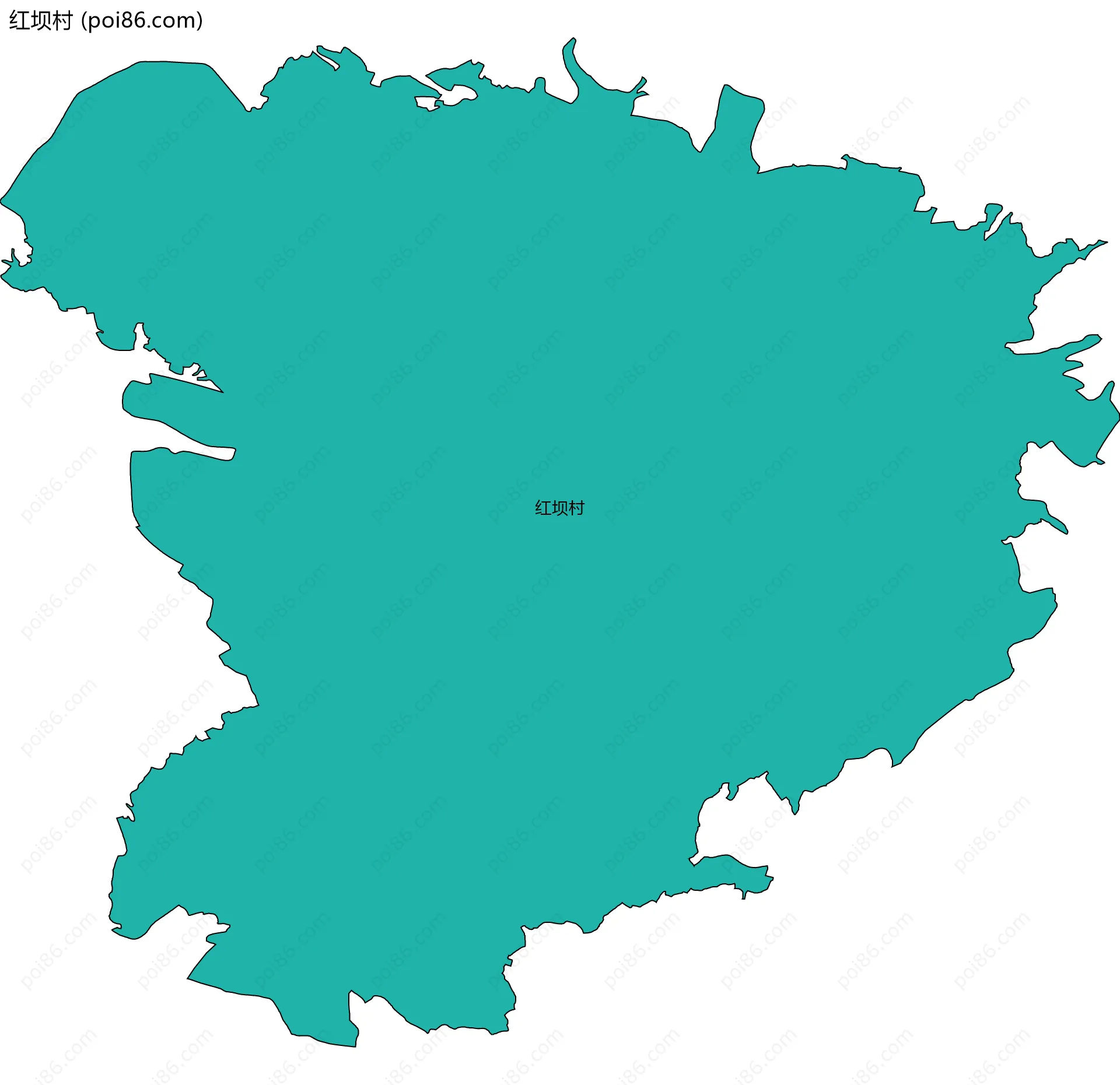 红坝村边界地图