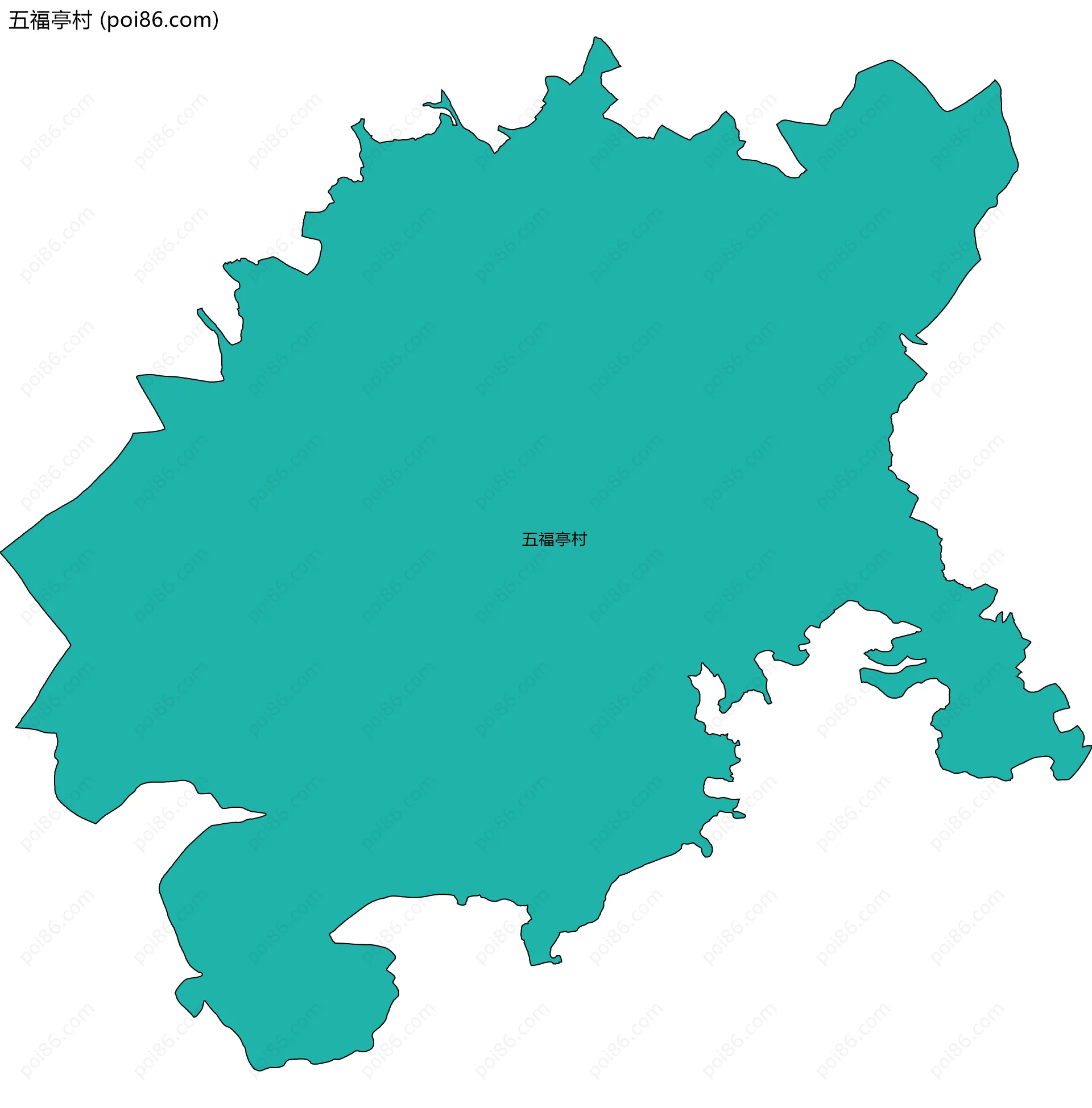 五福亭村边界地图