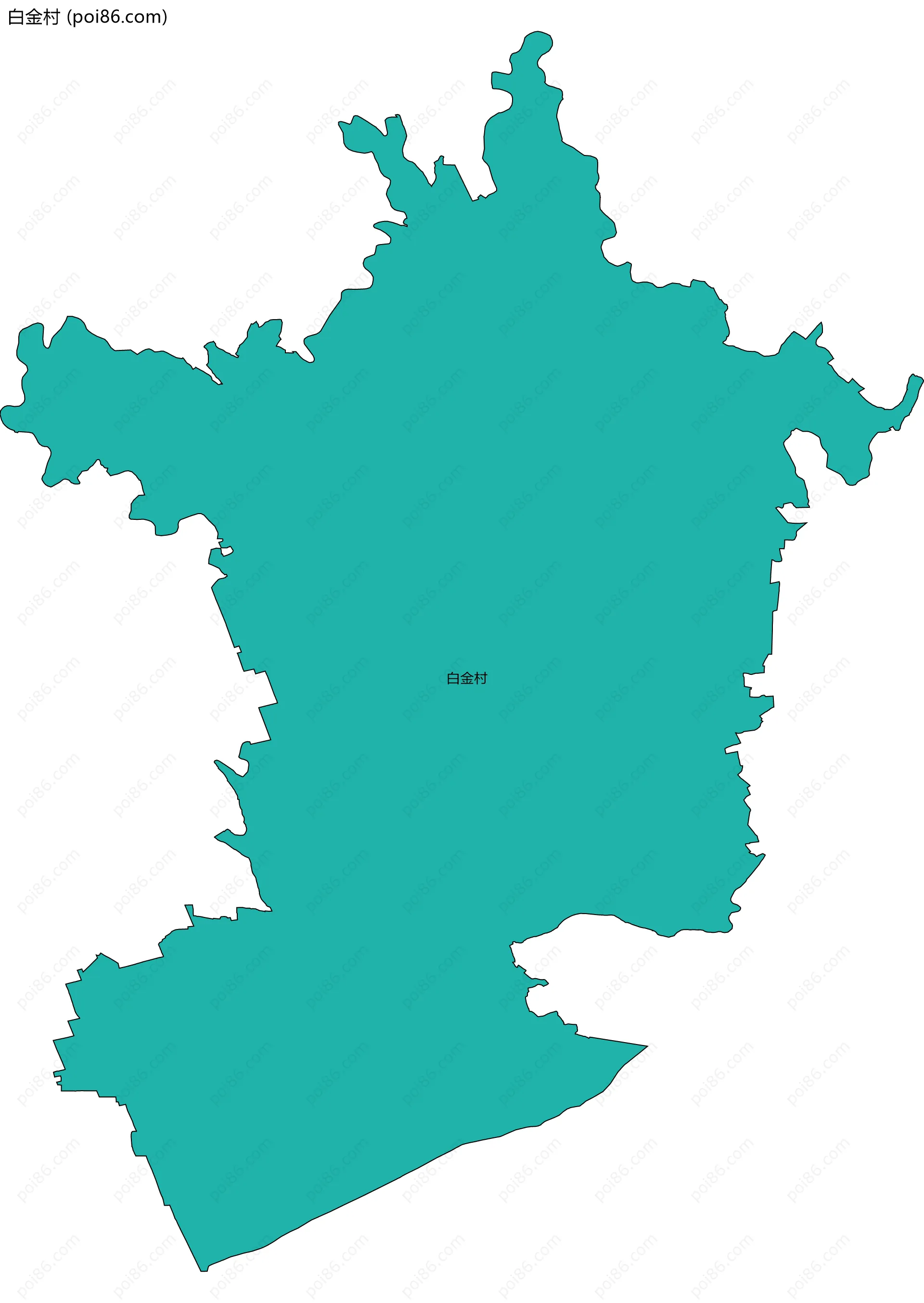 白金村边界地图