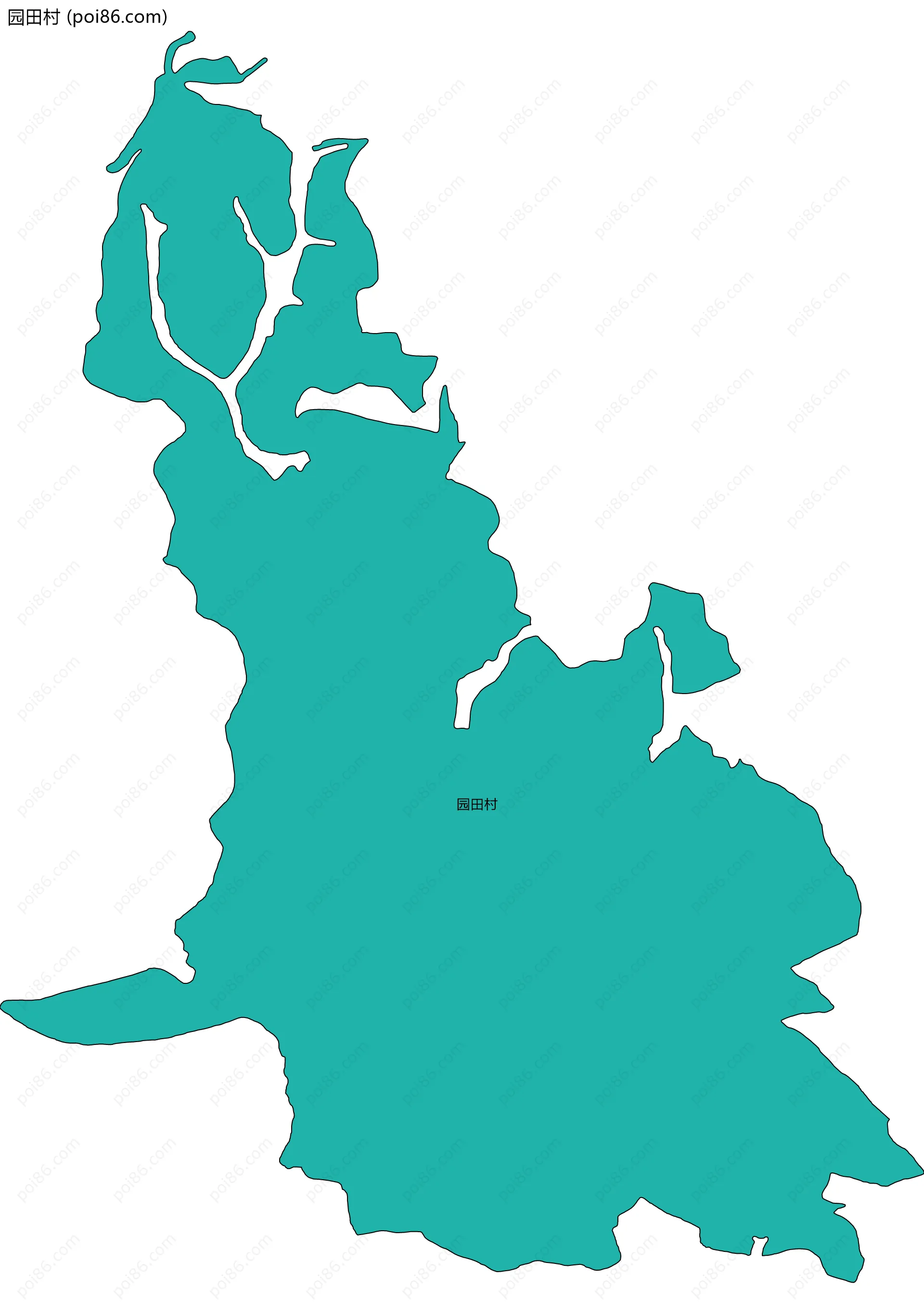 园田村边界地图