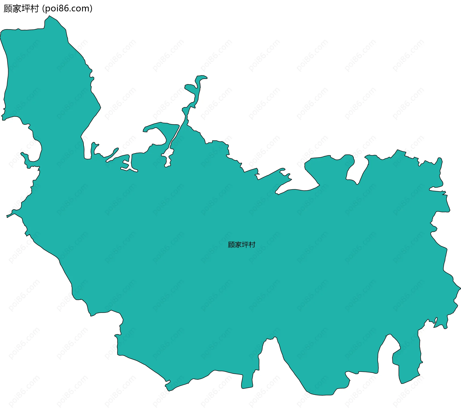 顾家坪村边界地图