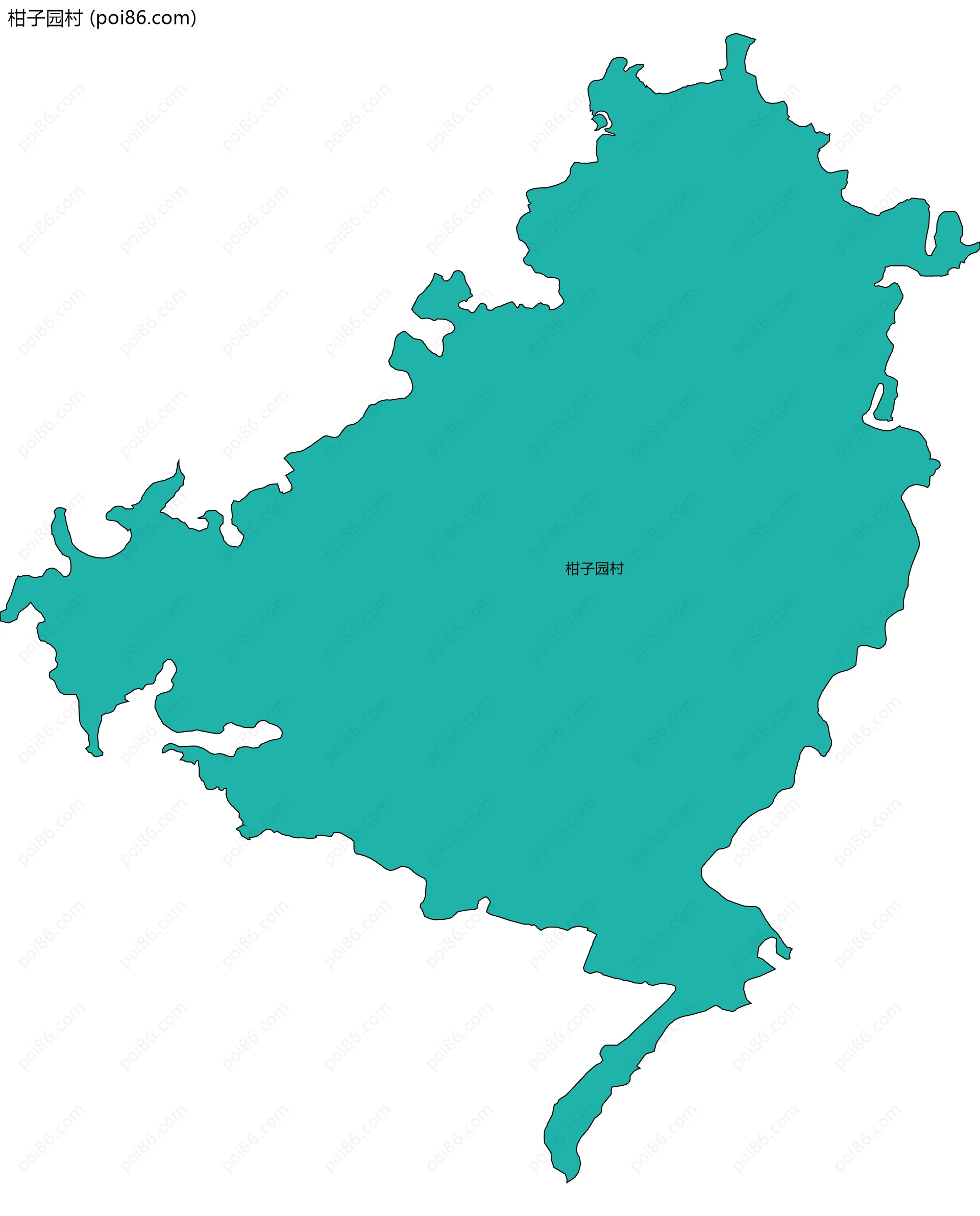 柑子园村边界地图