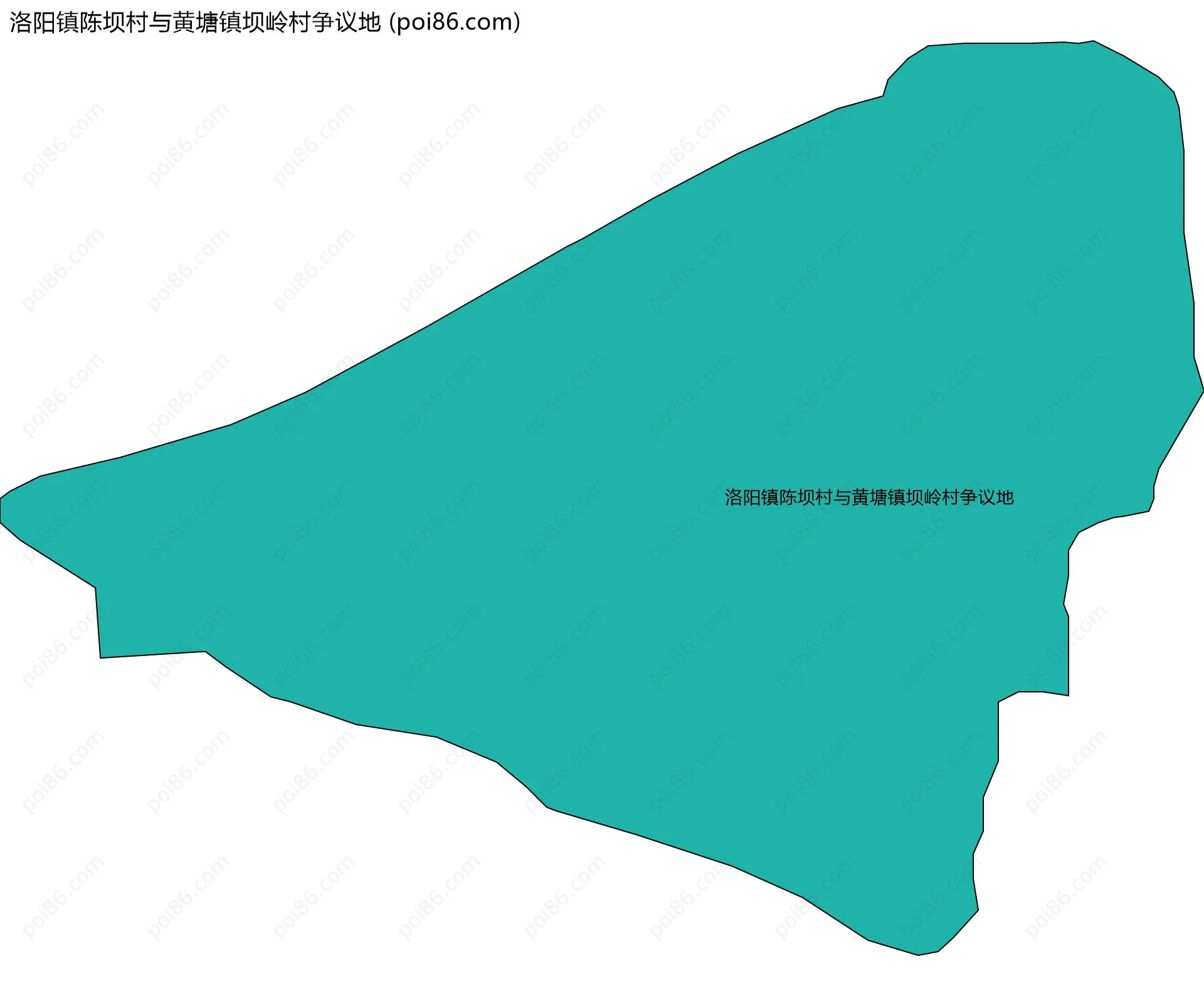 洛阳镇陈坝村与黄塘镇坝岭村争议地边界地图