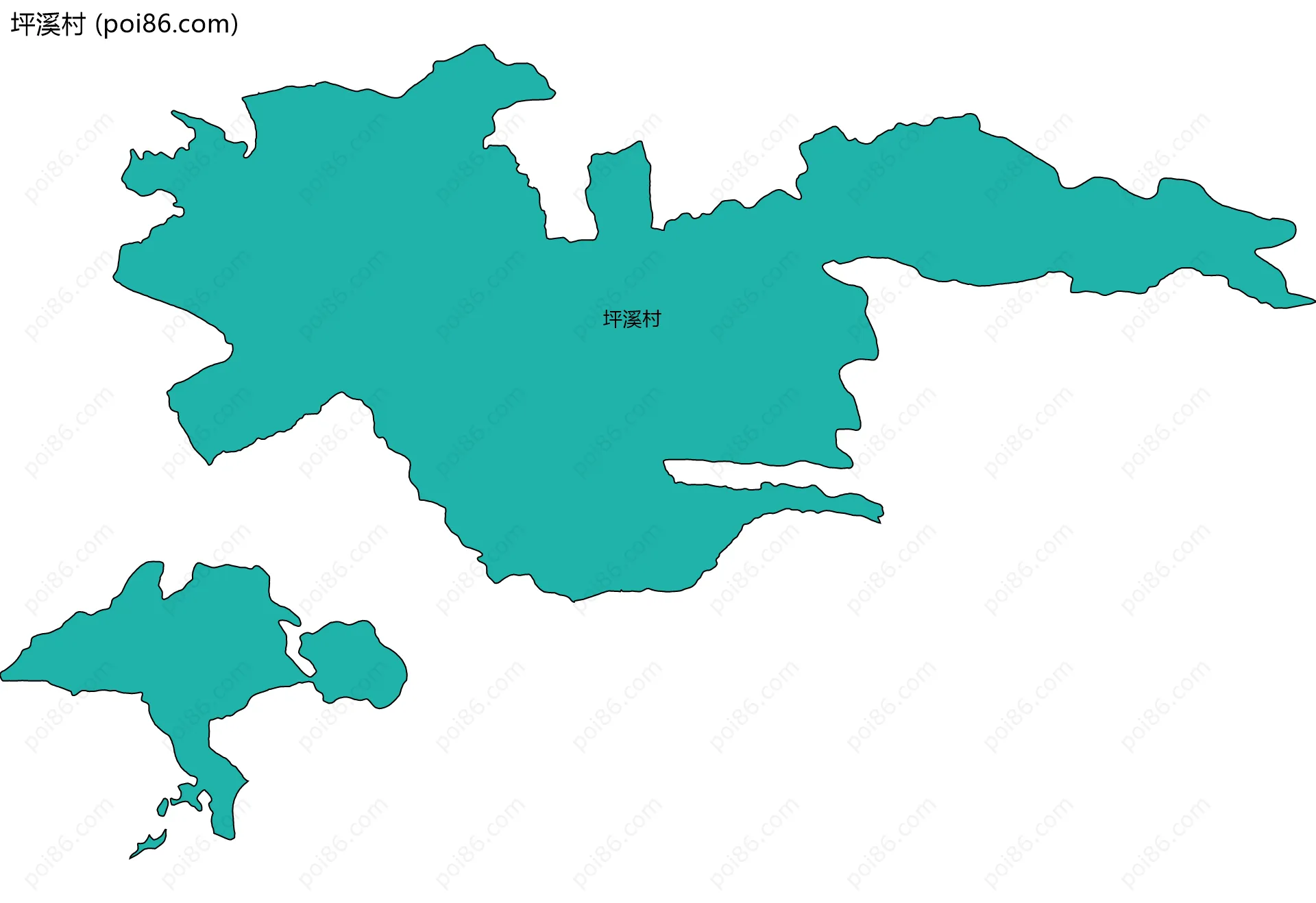 坪溪村边界地图