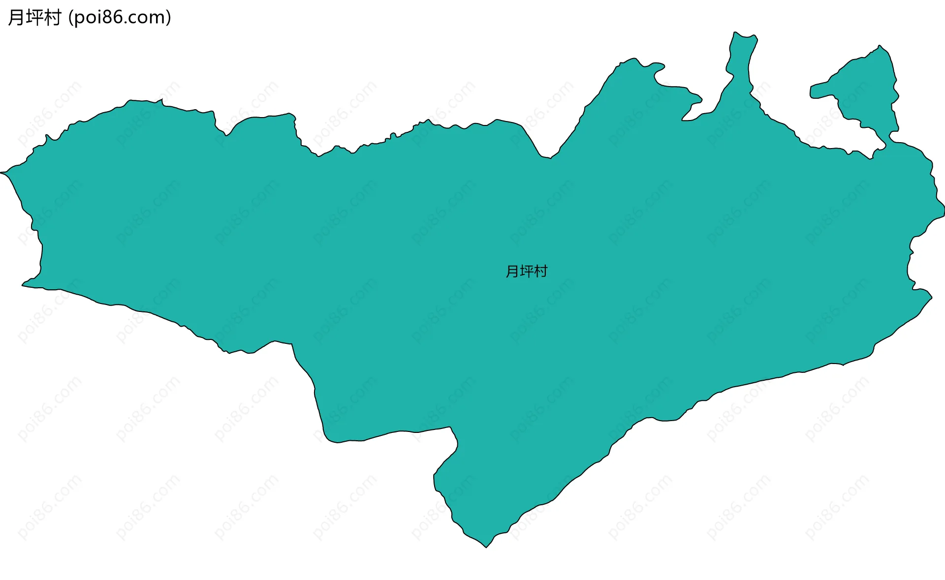 月坪村边界地图