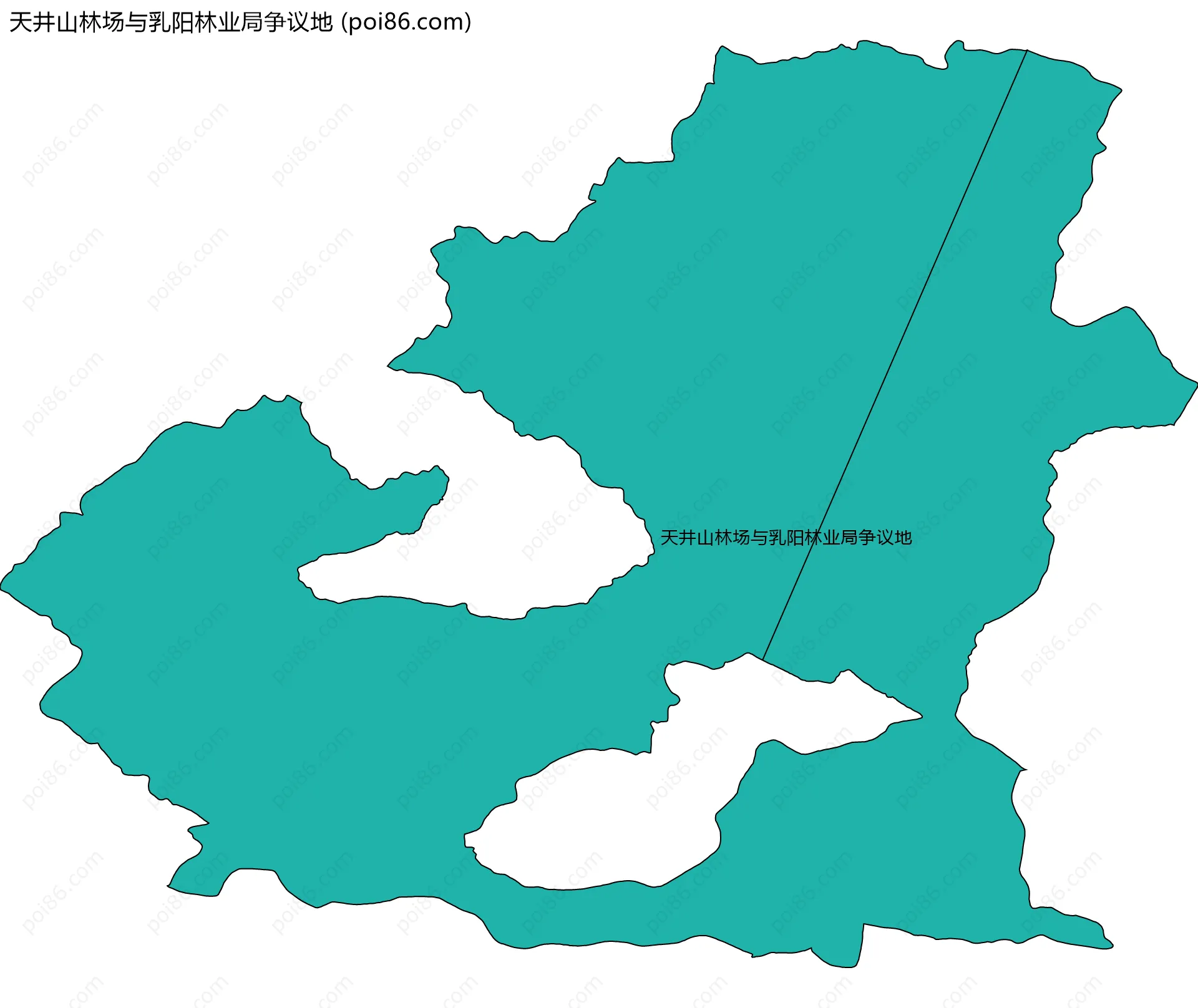 天井山林场与乳阳林业局争议地边界地图