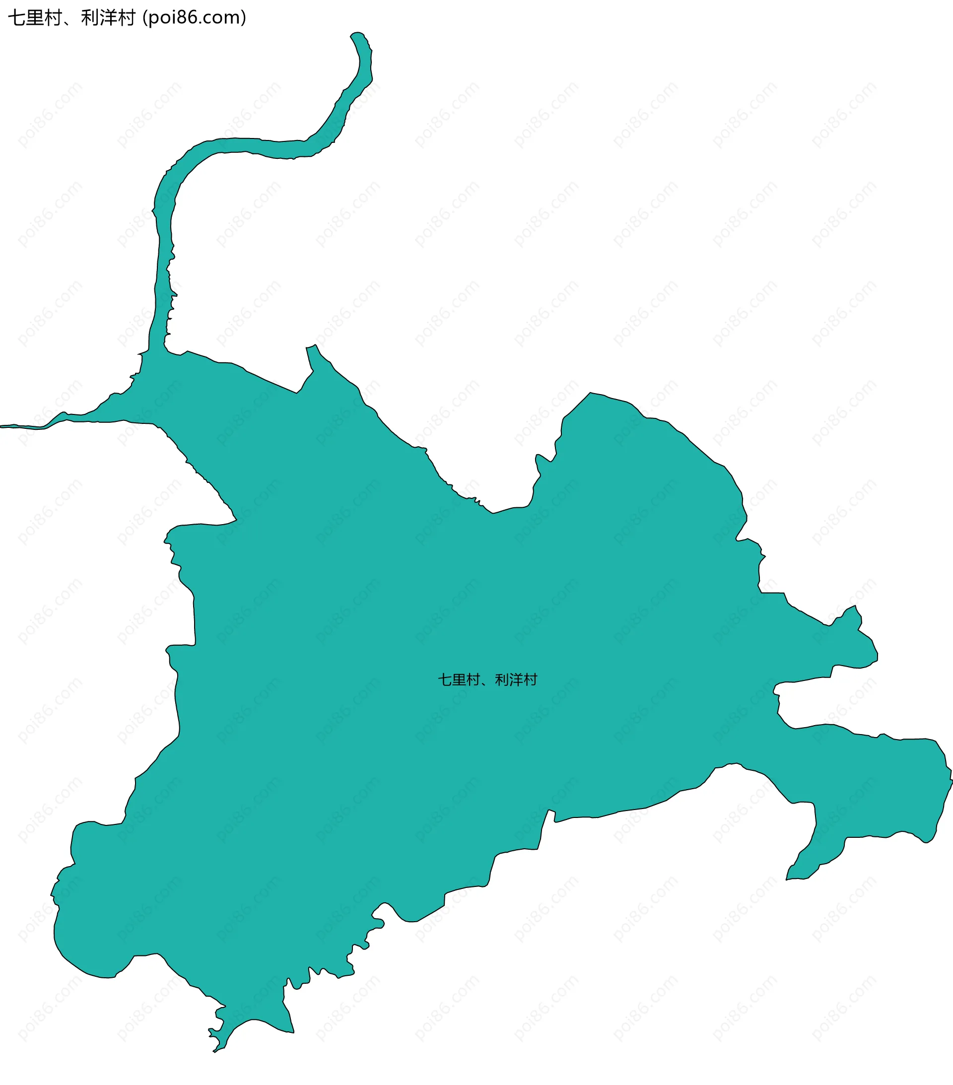 七里村、利洋村边界地图