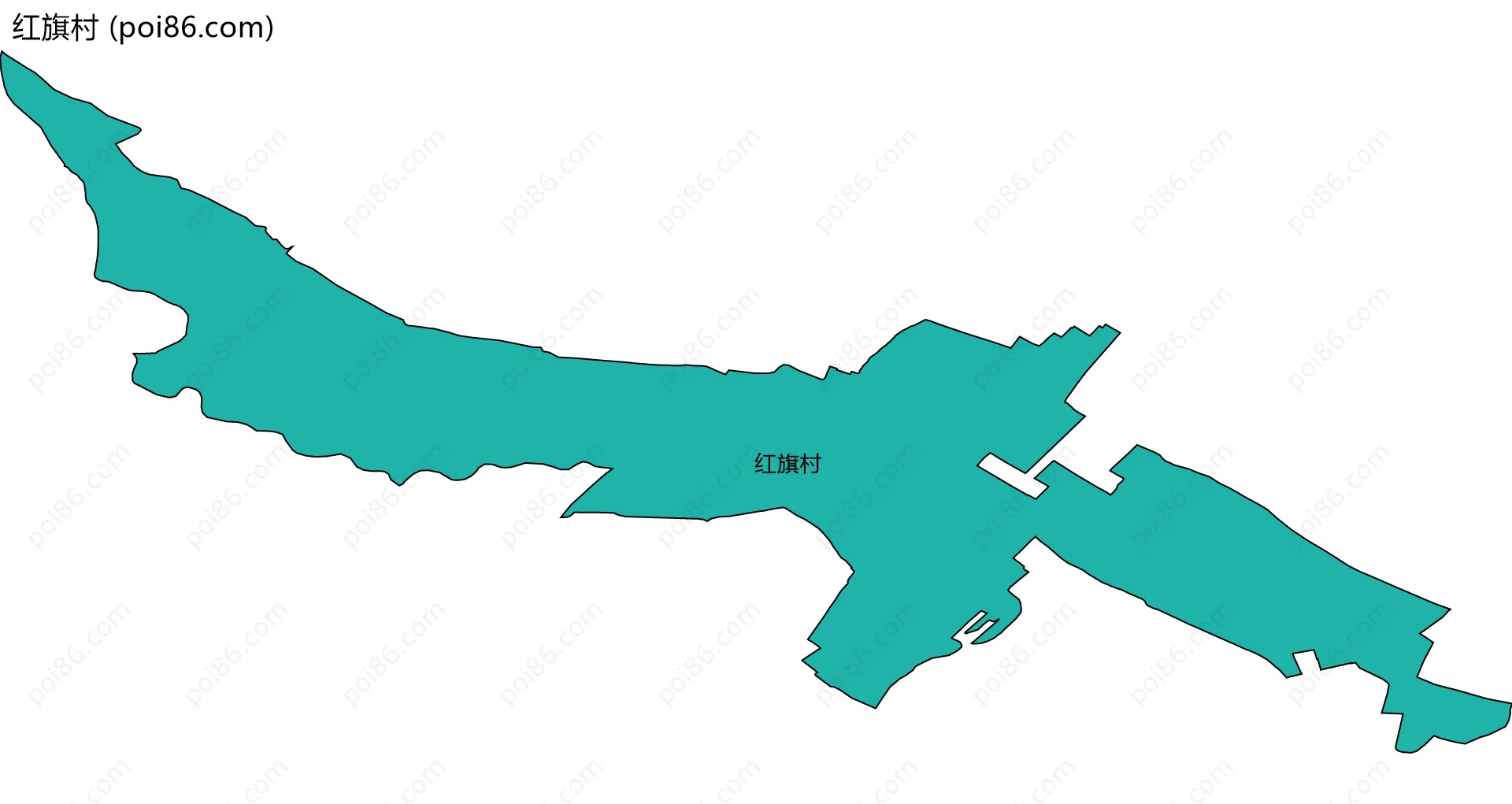 红旗村边界地图