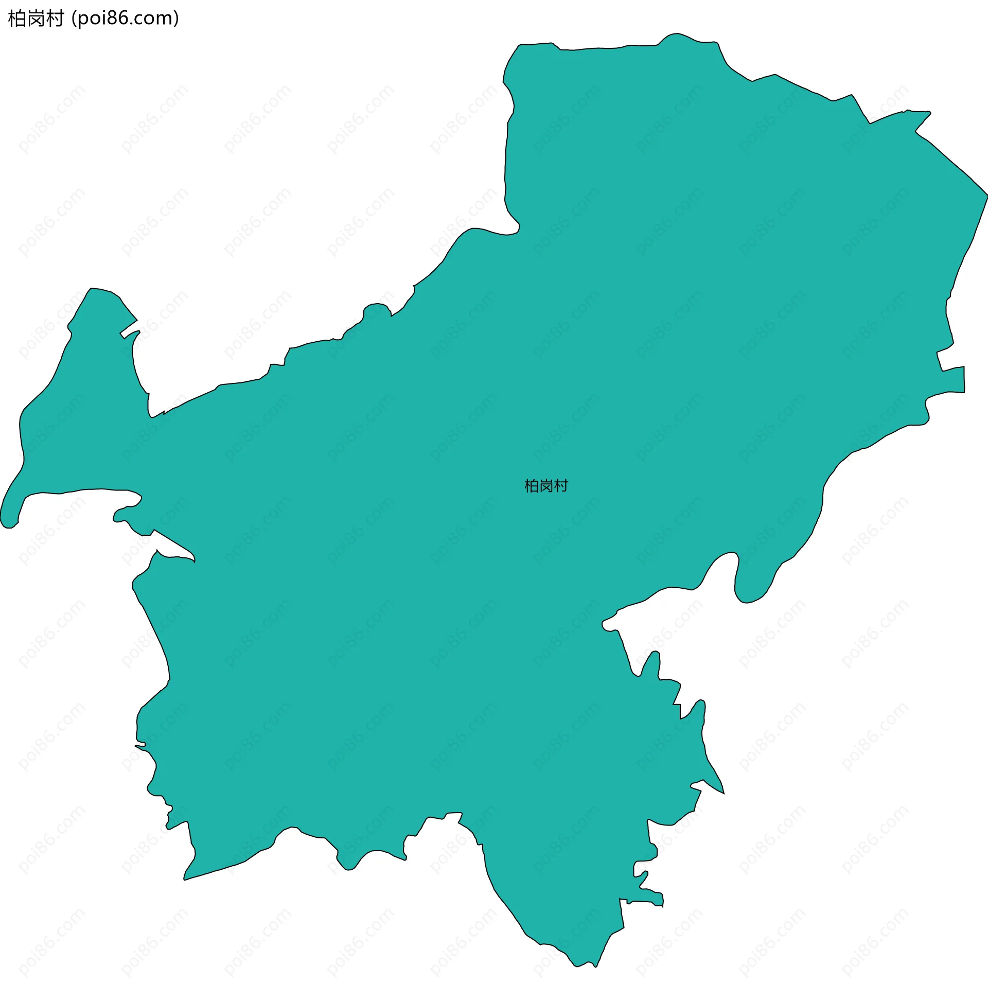 柏岗村边界地图