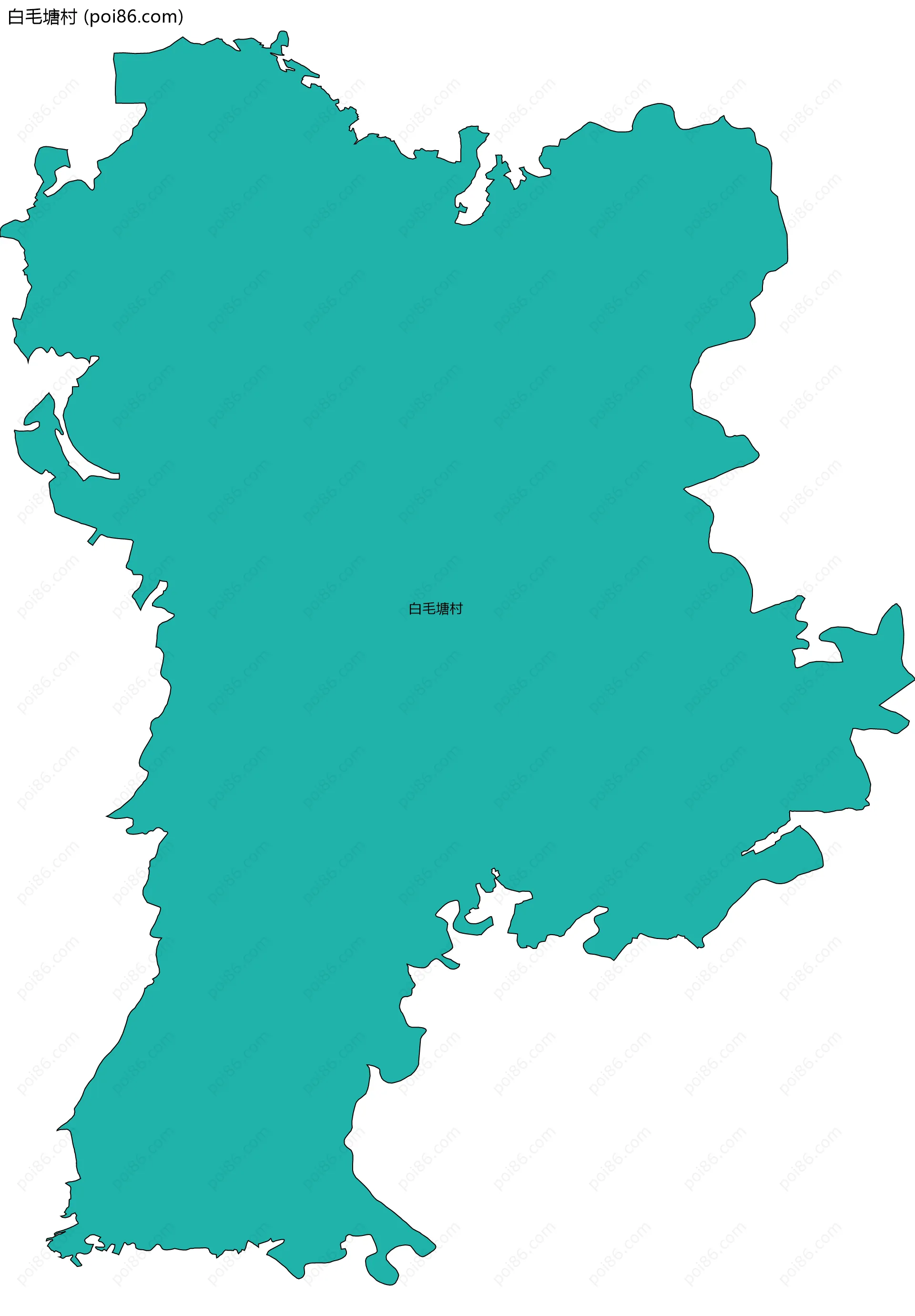 白毛塘村边界地图