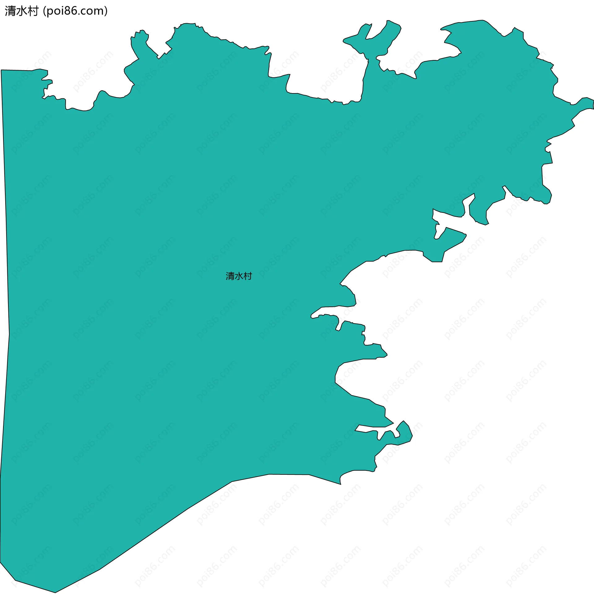 清水村边界地图