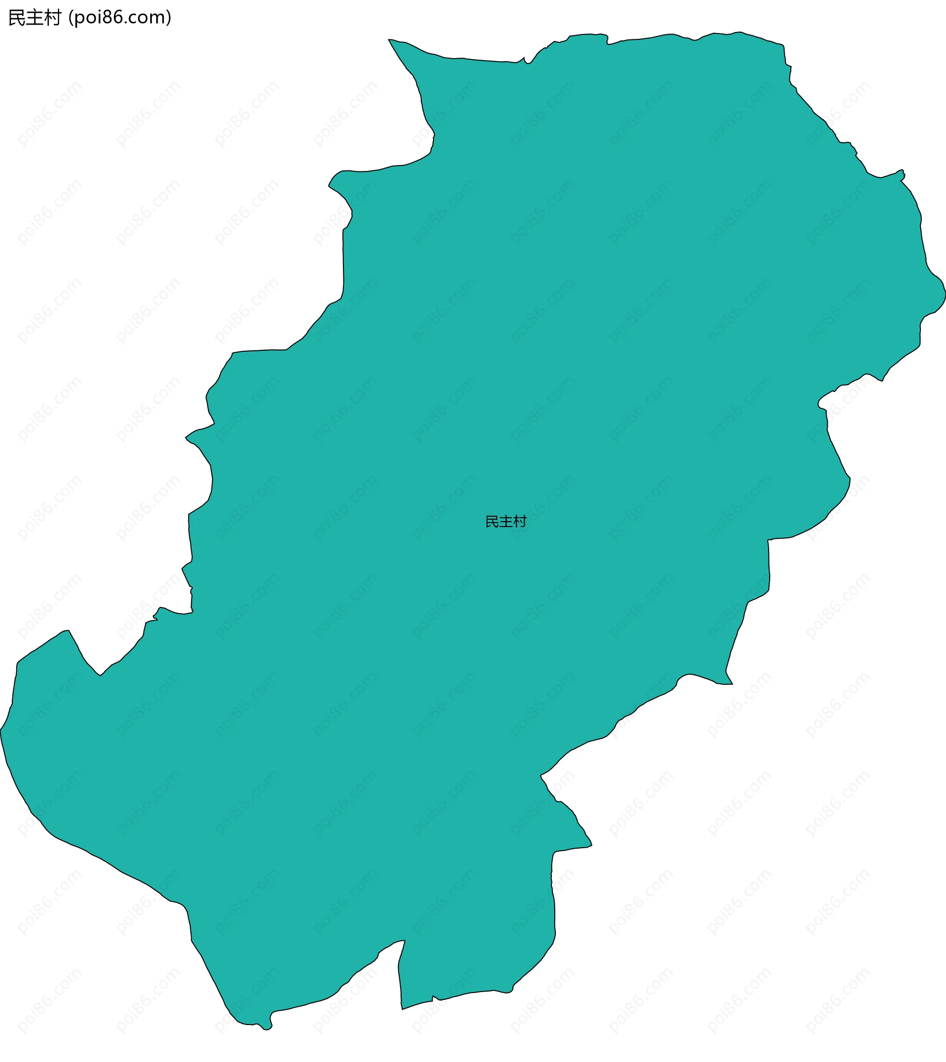 民主村边界地图