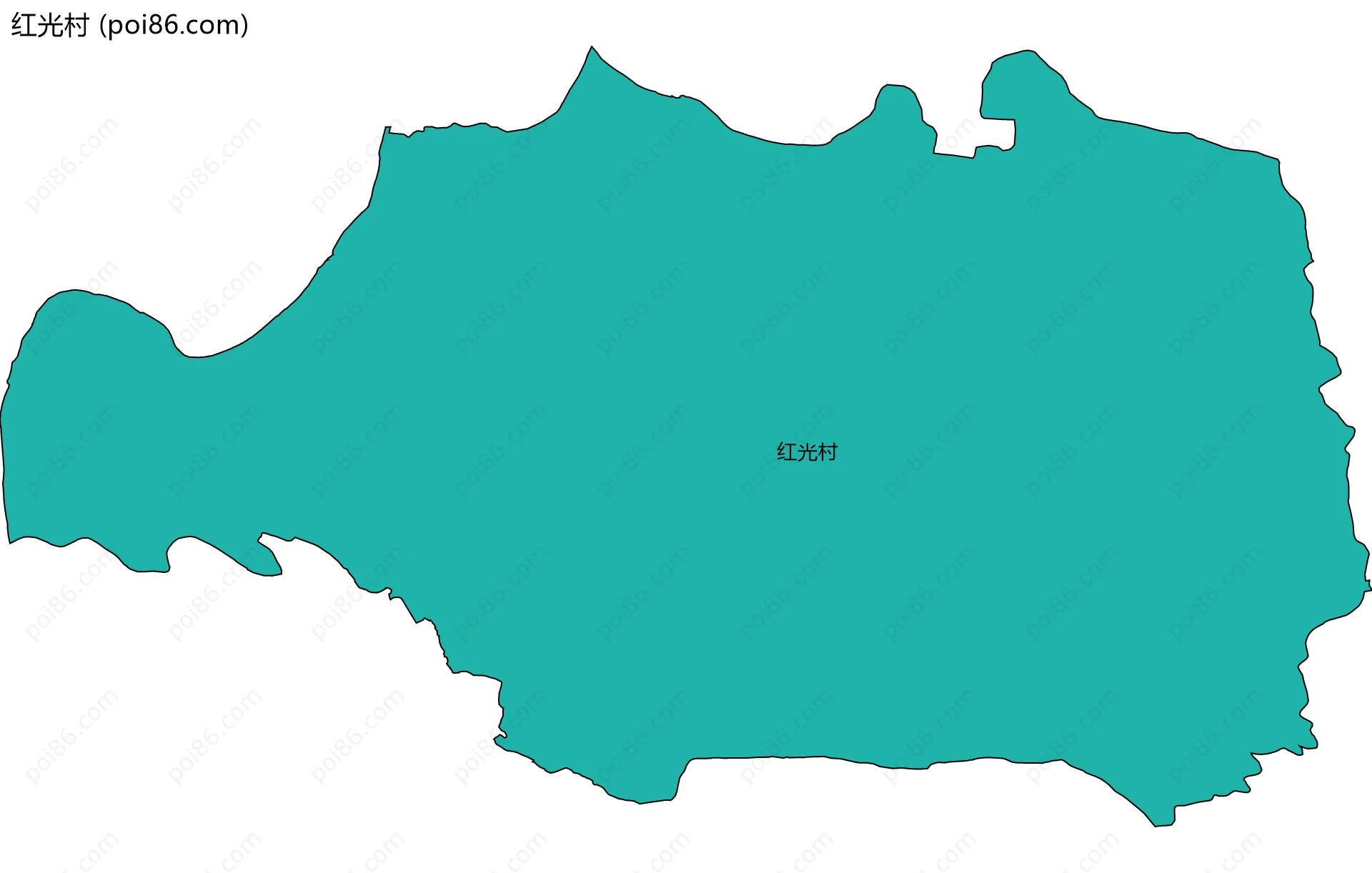 红光村边界地图