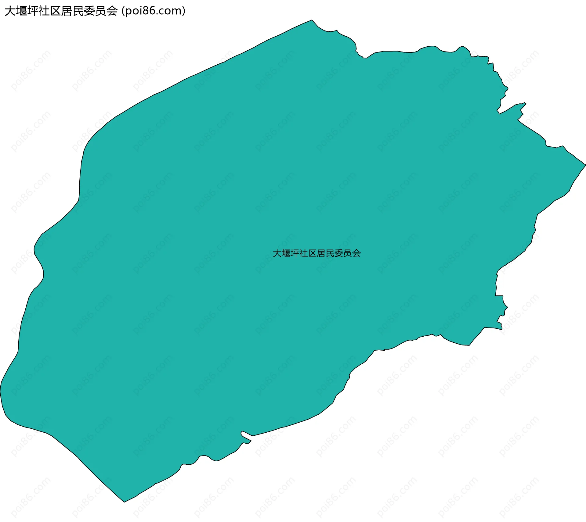 大堰坪社区居民委员会边界地图