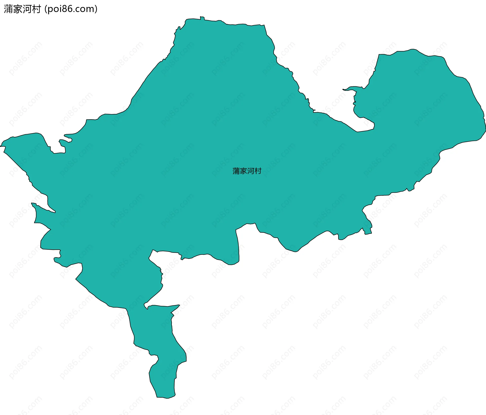 蒲家河村边界地图