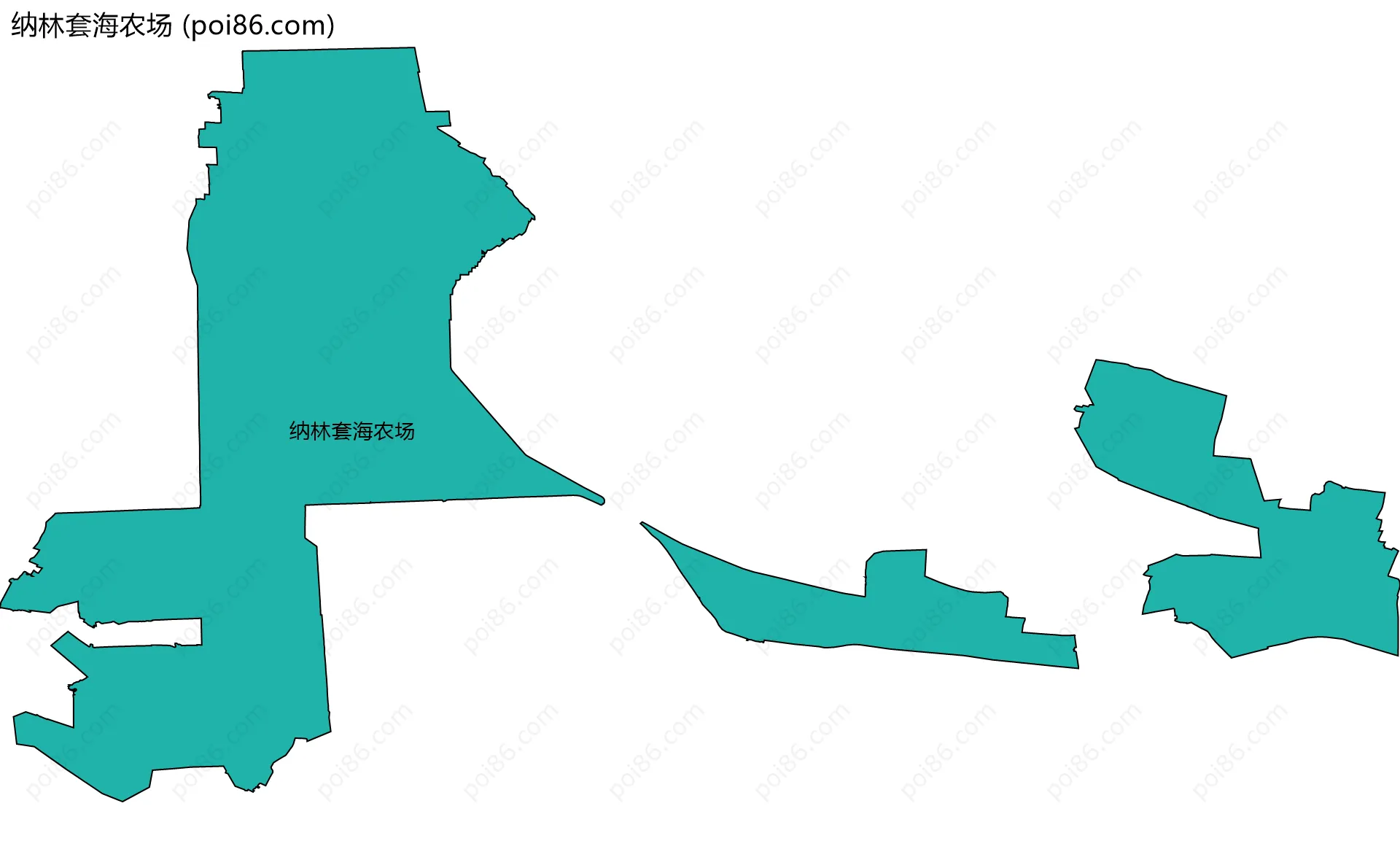 纳林套海农场边界地图(五级行政区划)