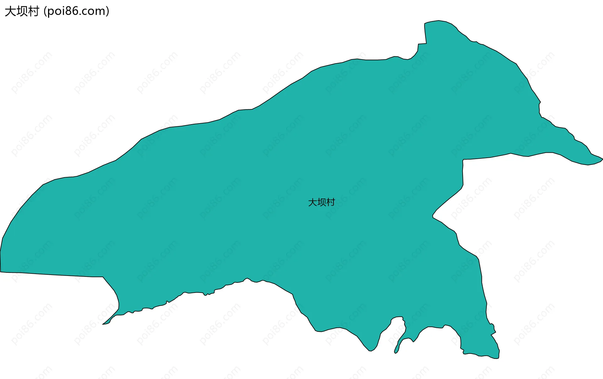 大坝村边界地图