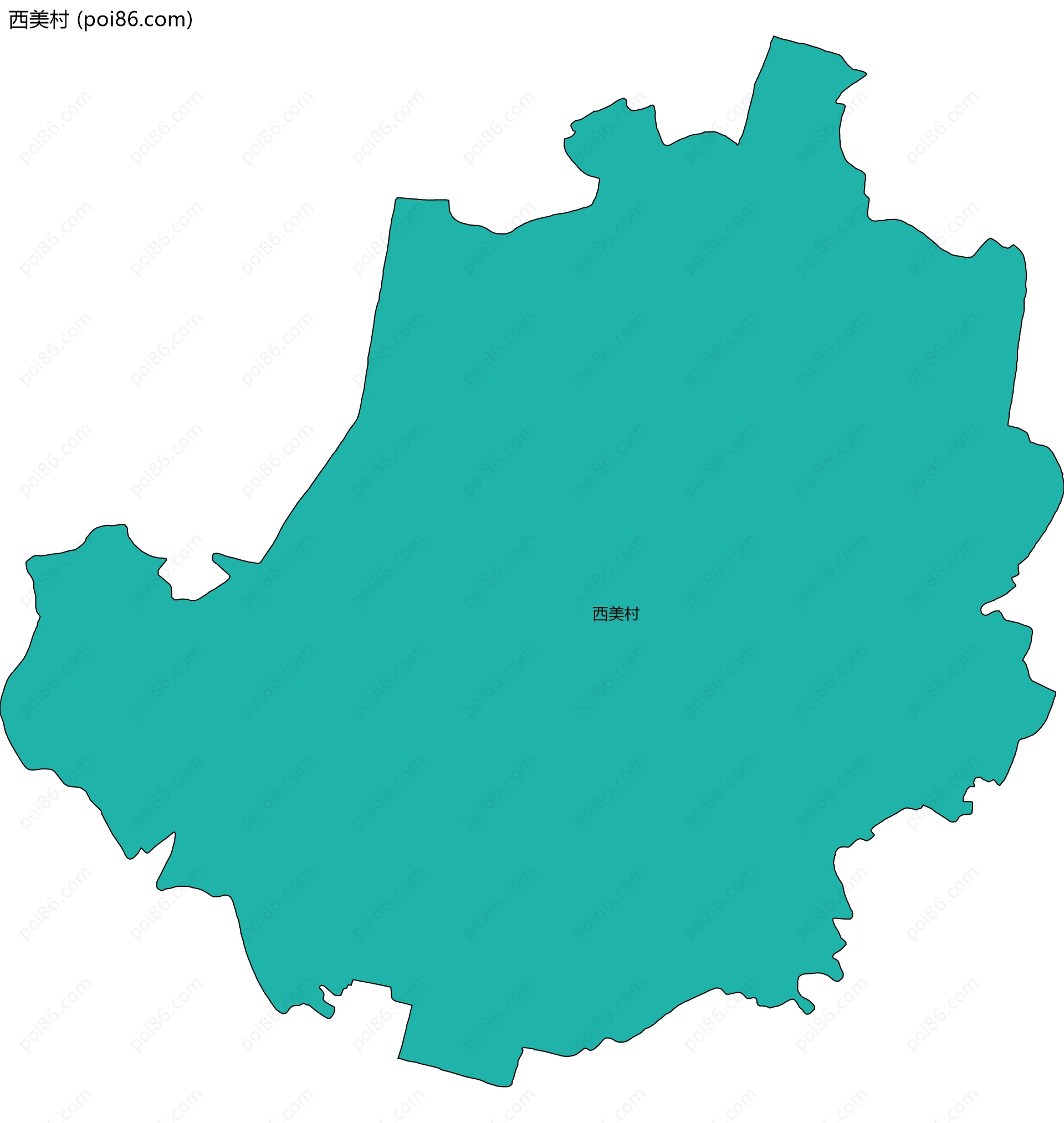 西美村边界地图