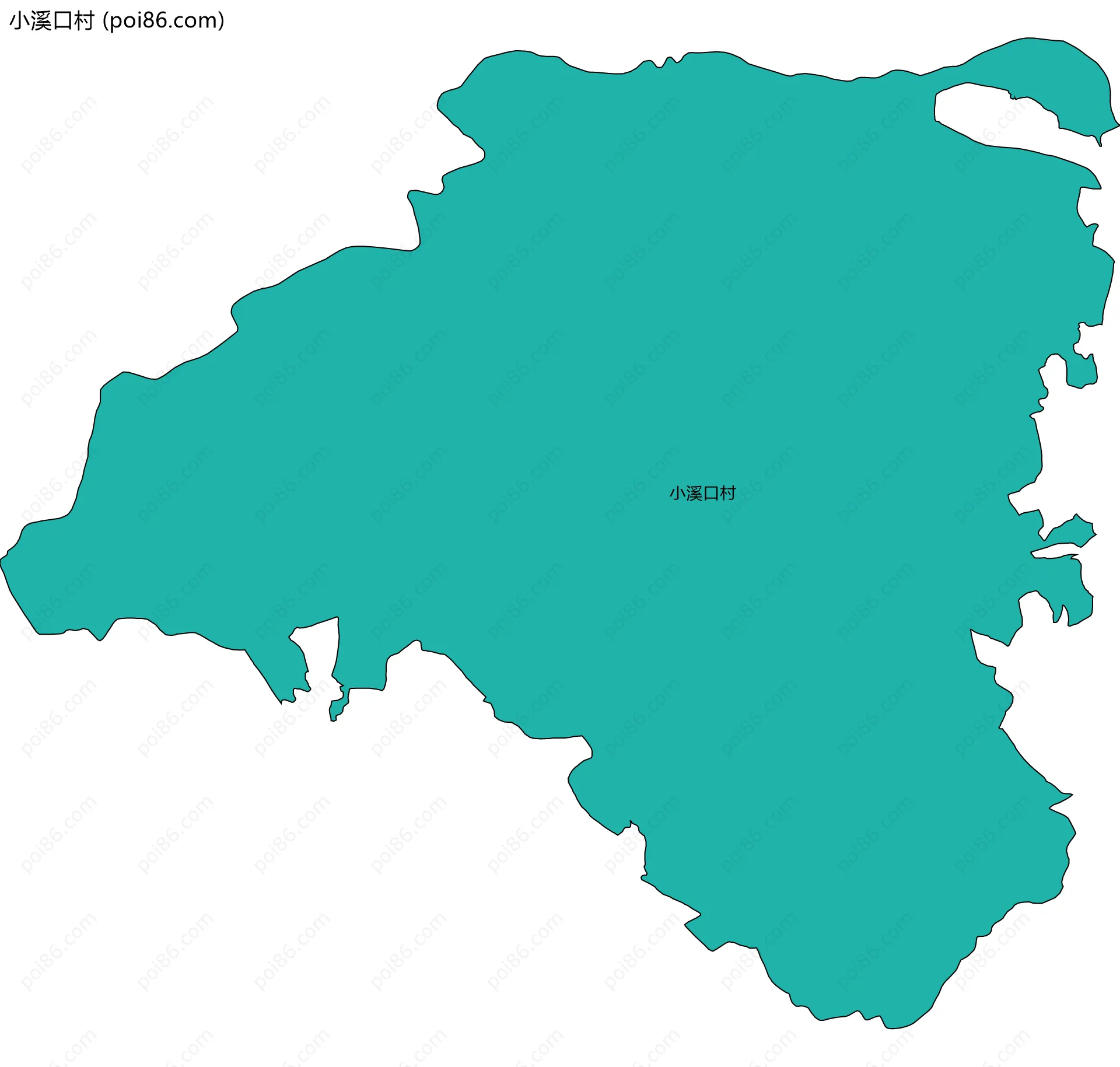 小溪口村边界地图