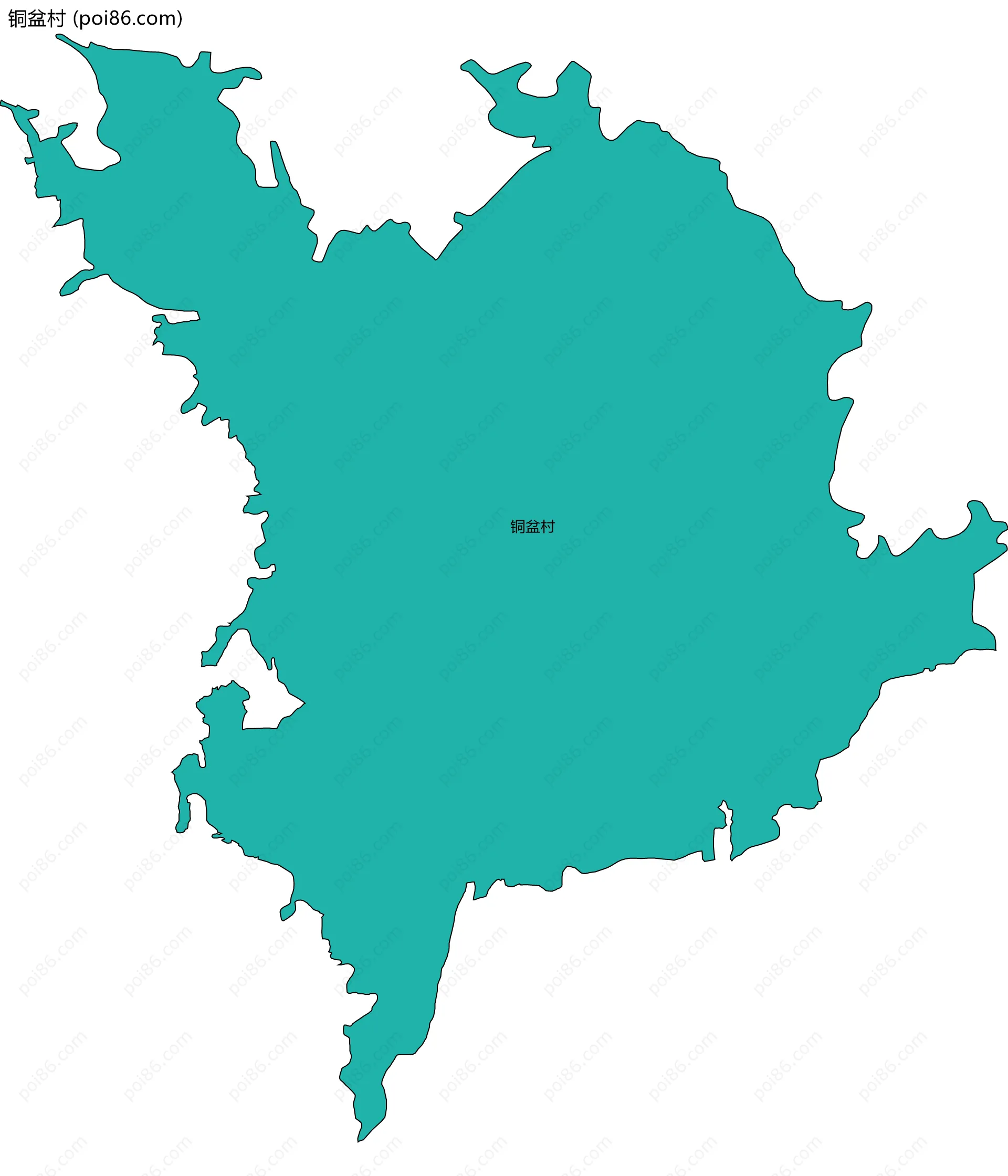 铜盆村边界地图