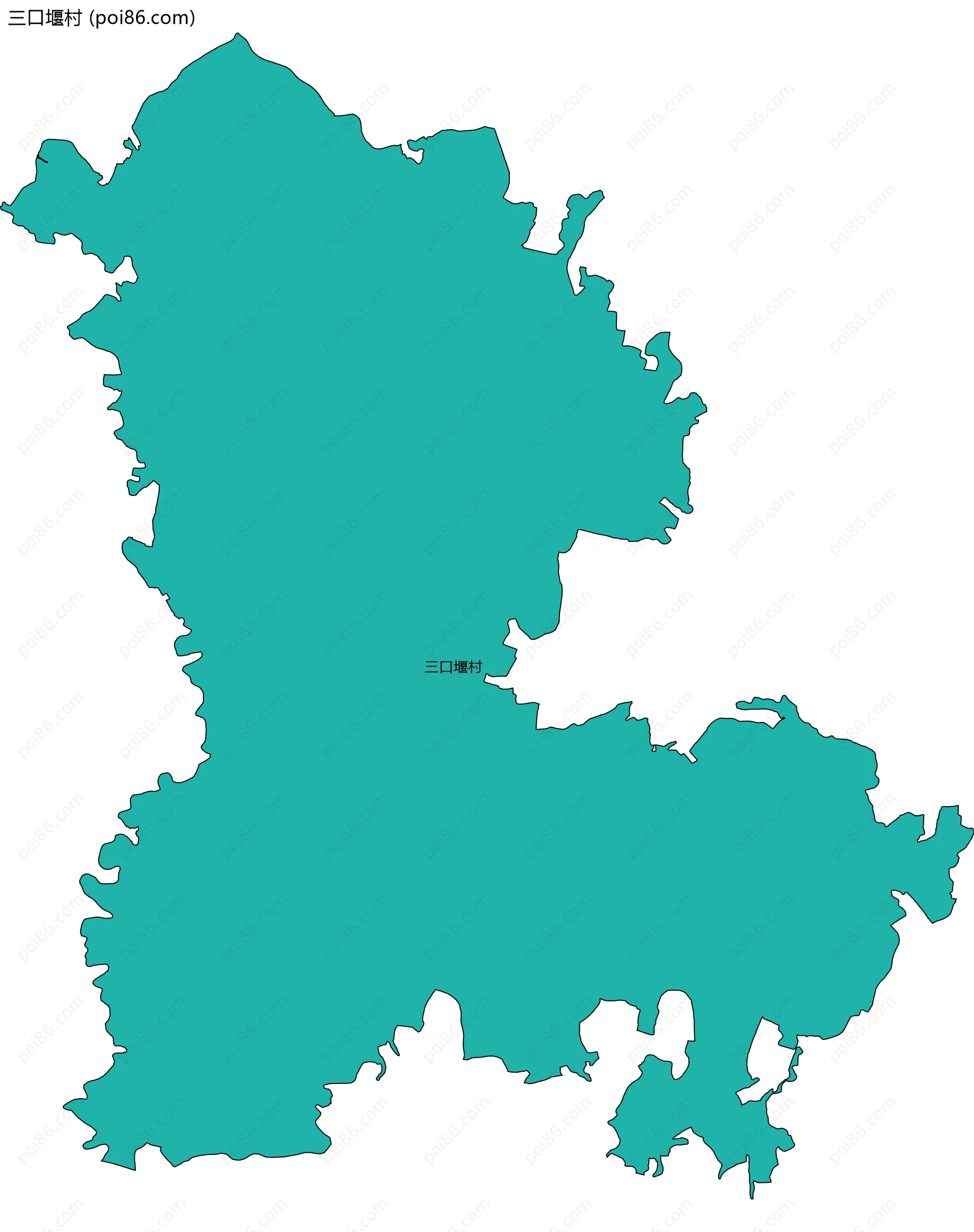 三口堰村边界地图