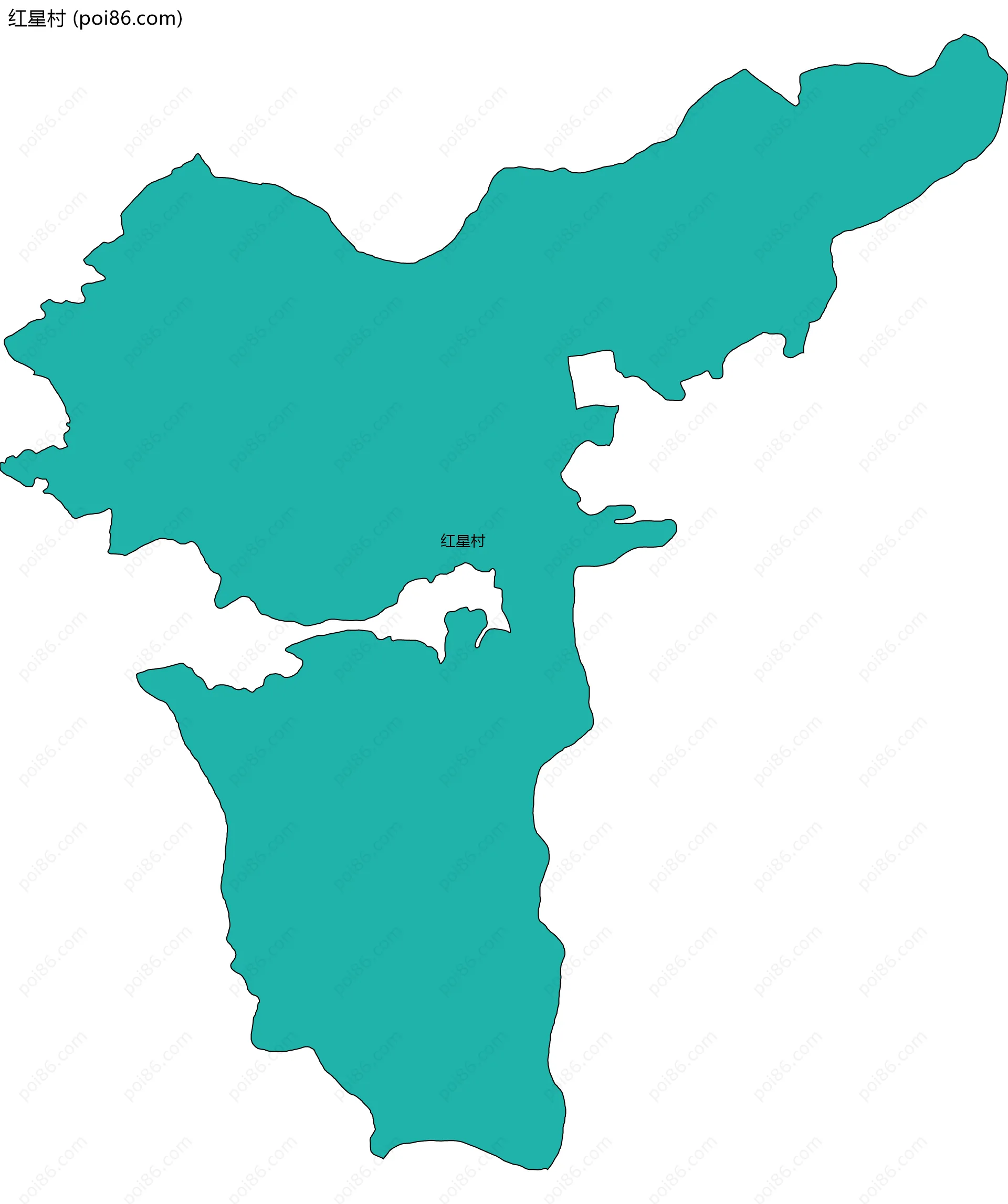 红星村边界地图