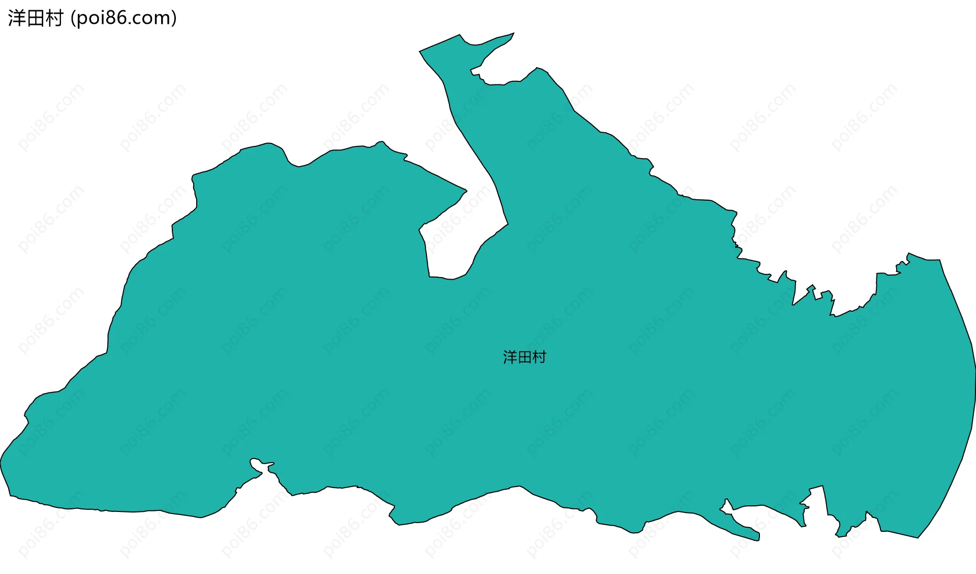 洋田村边界地图