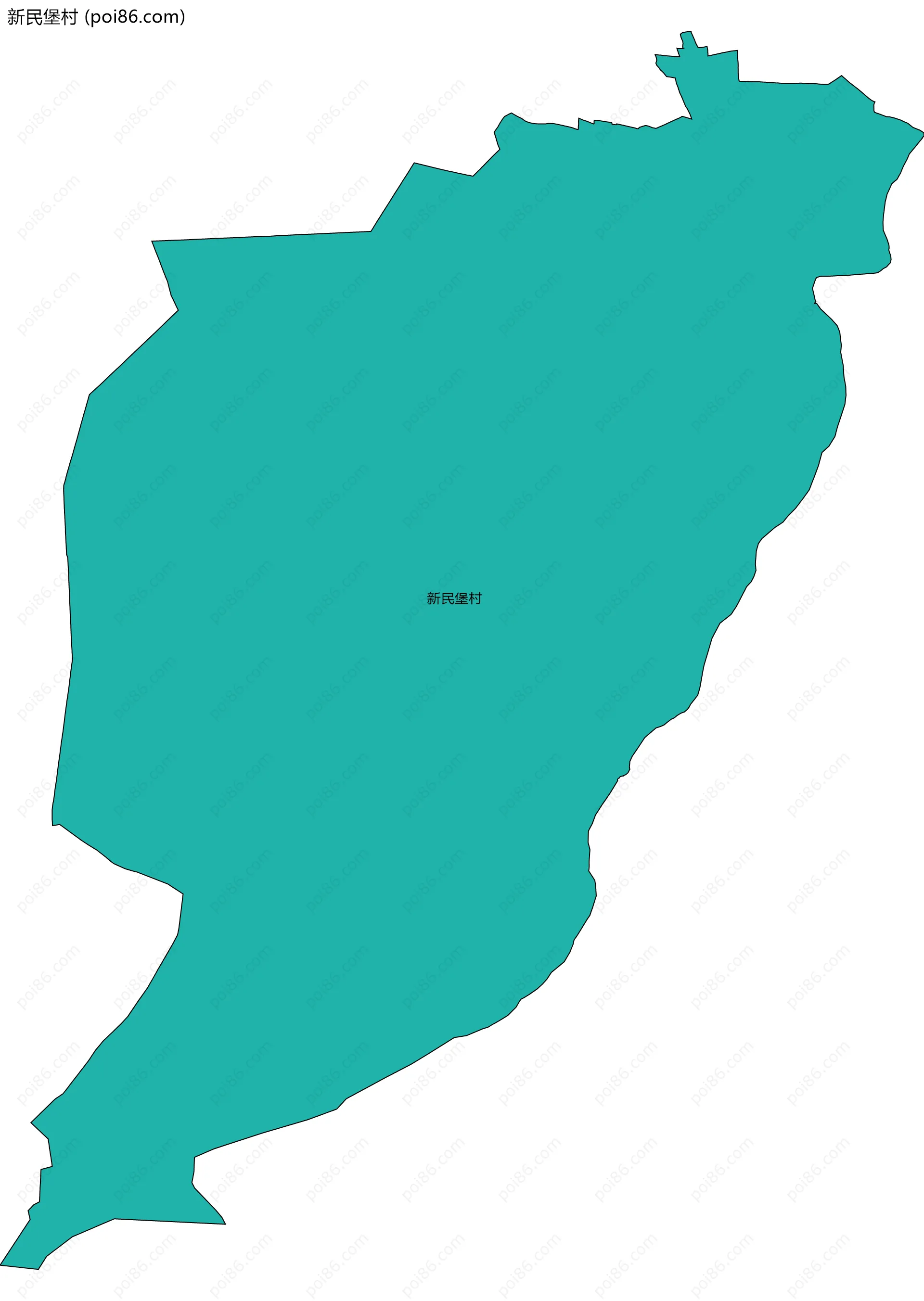 新民堡村边界地图
