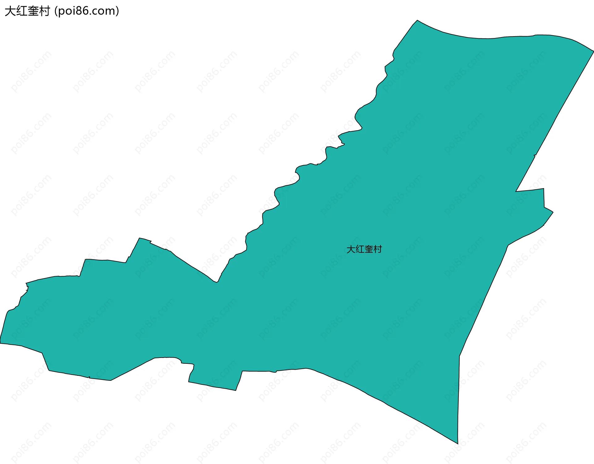 大红奎村边界地图