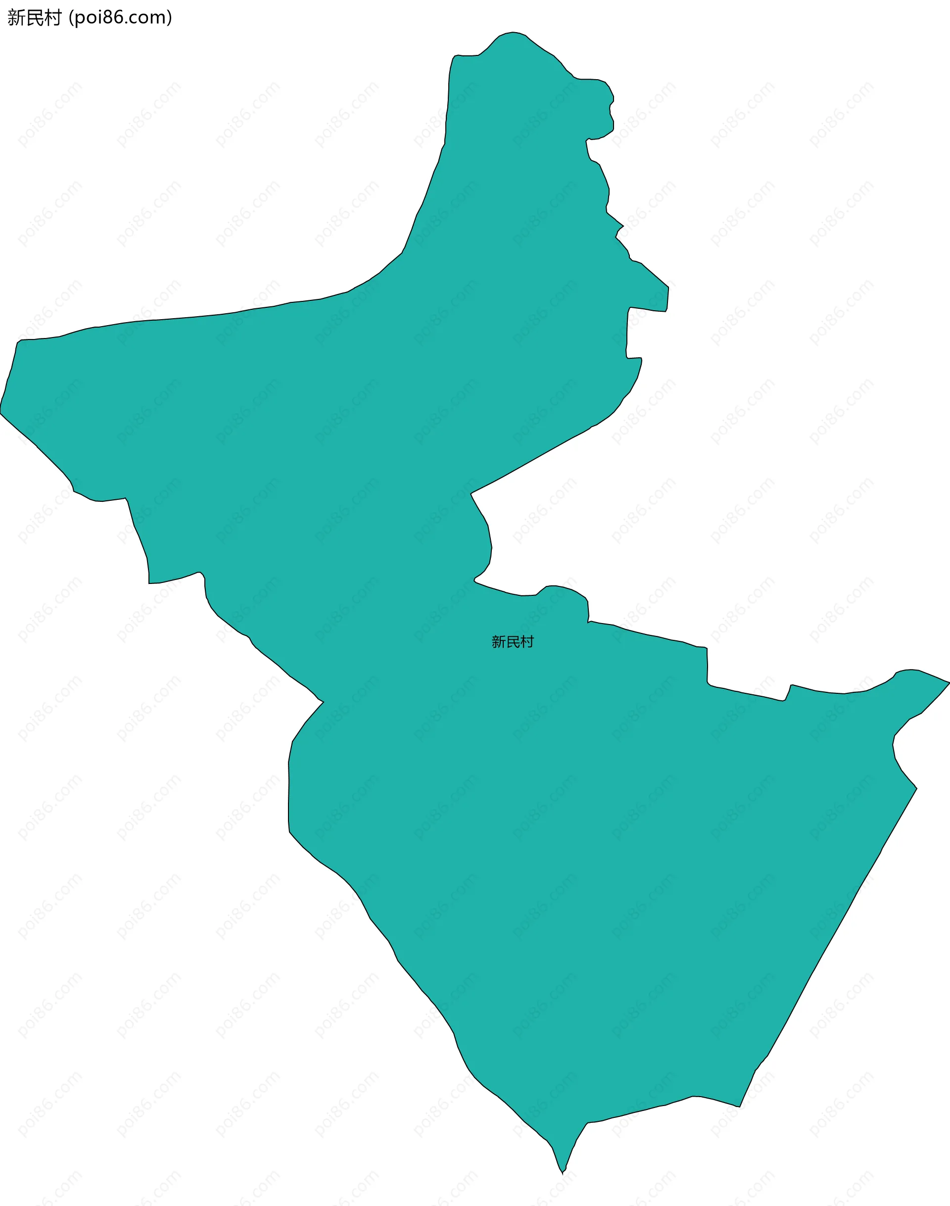 新民村边界地图