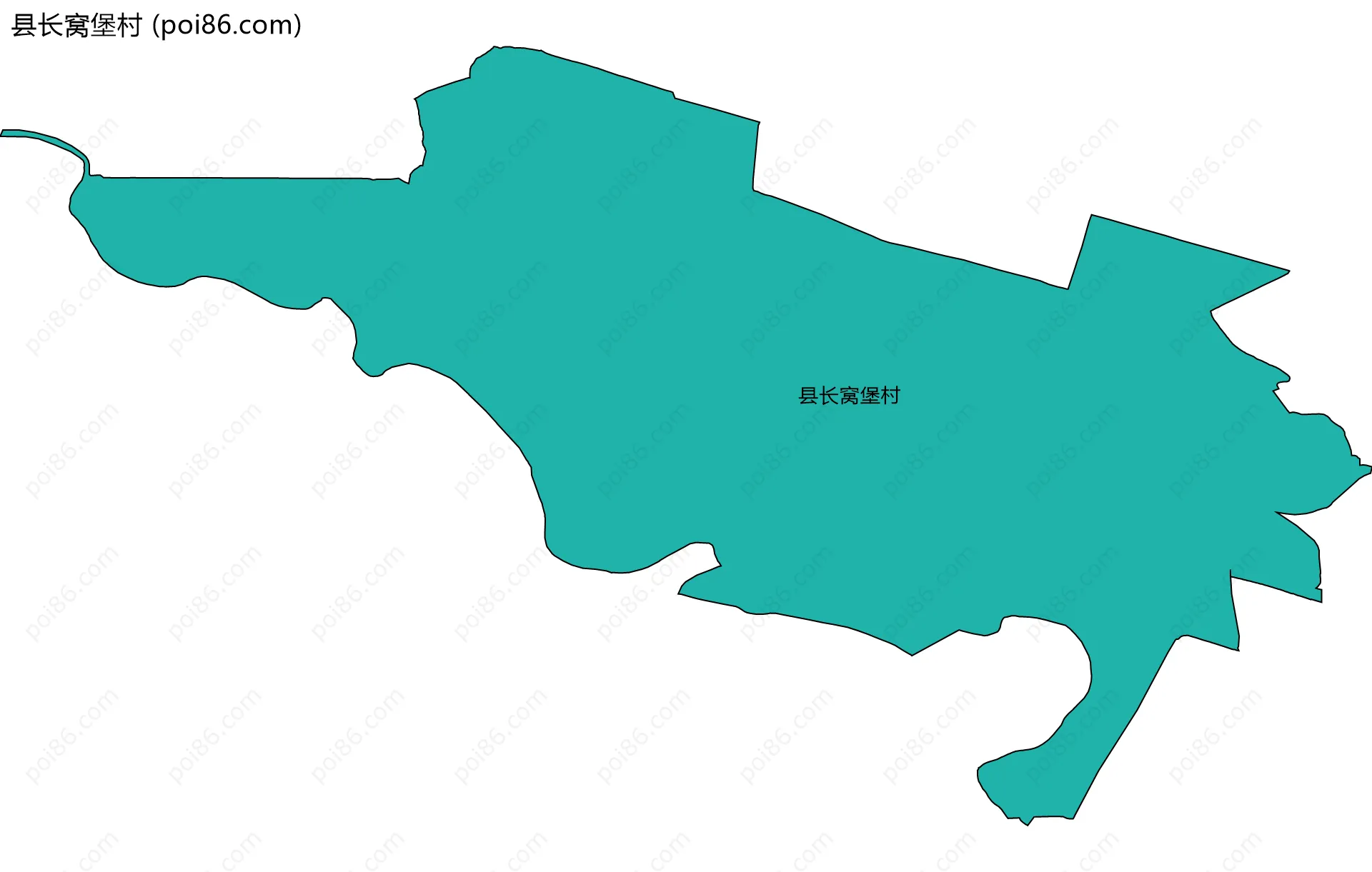 县长窝堡村边界地图