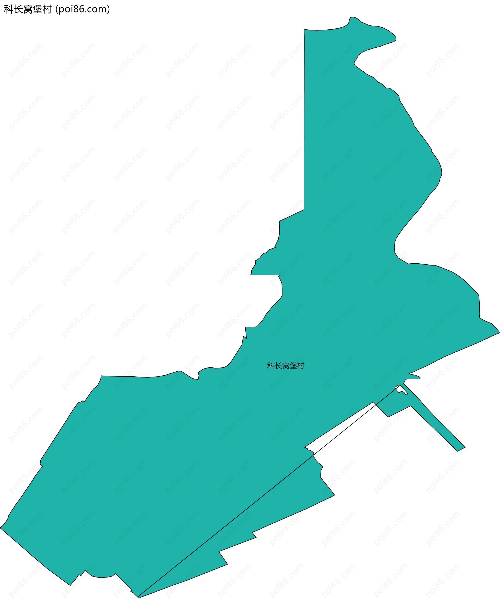 科长窝堡村边界地图