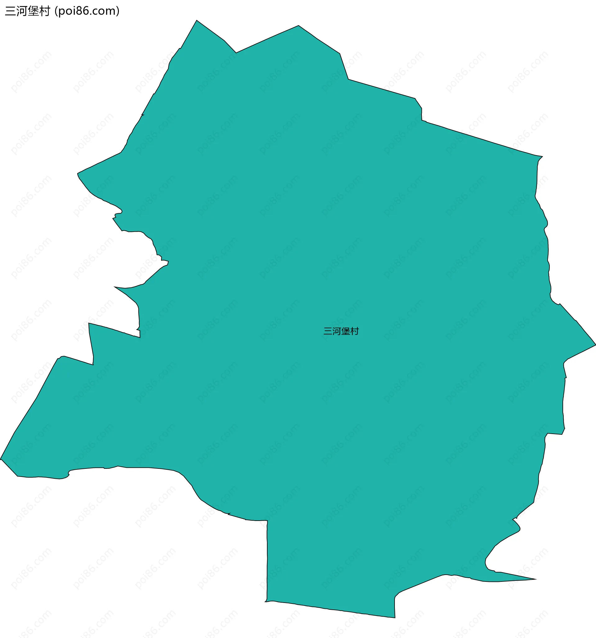 三河堡村边界地图