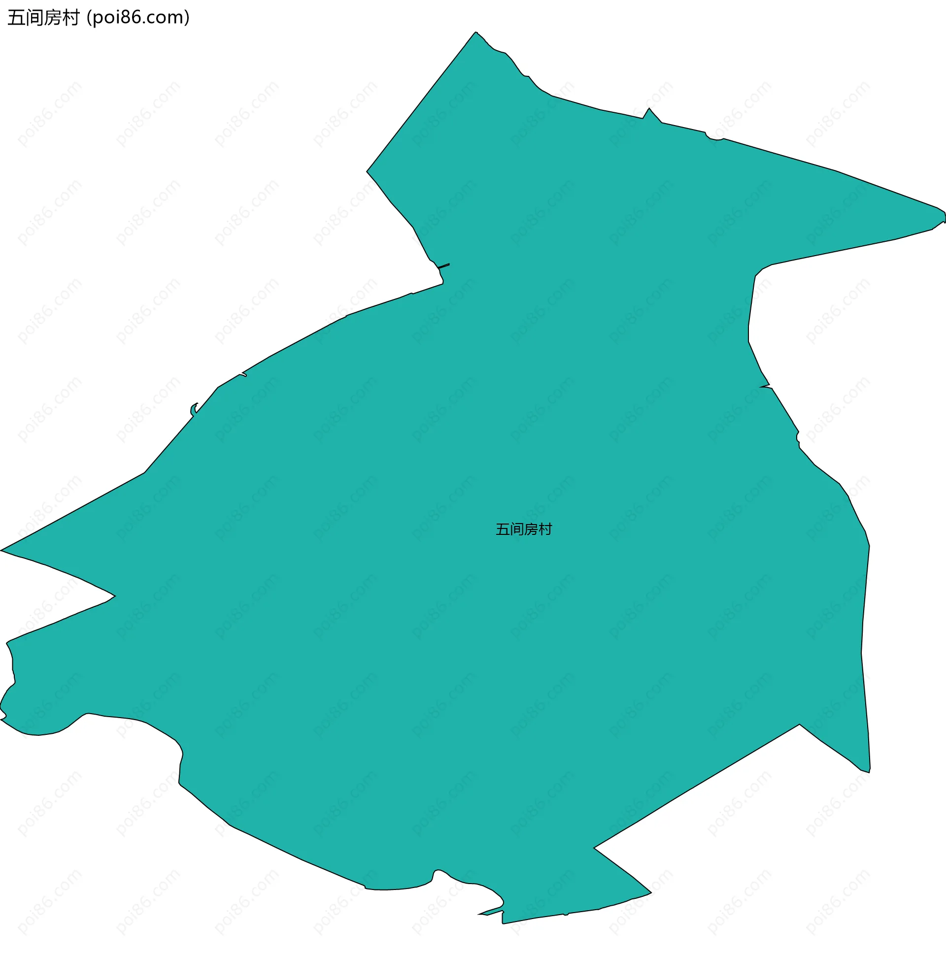 五间房村边界地图