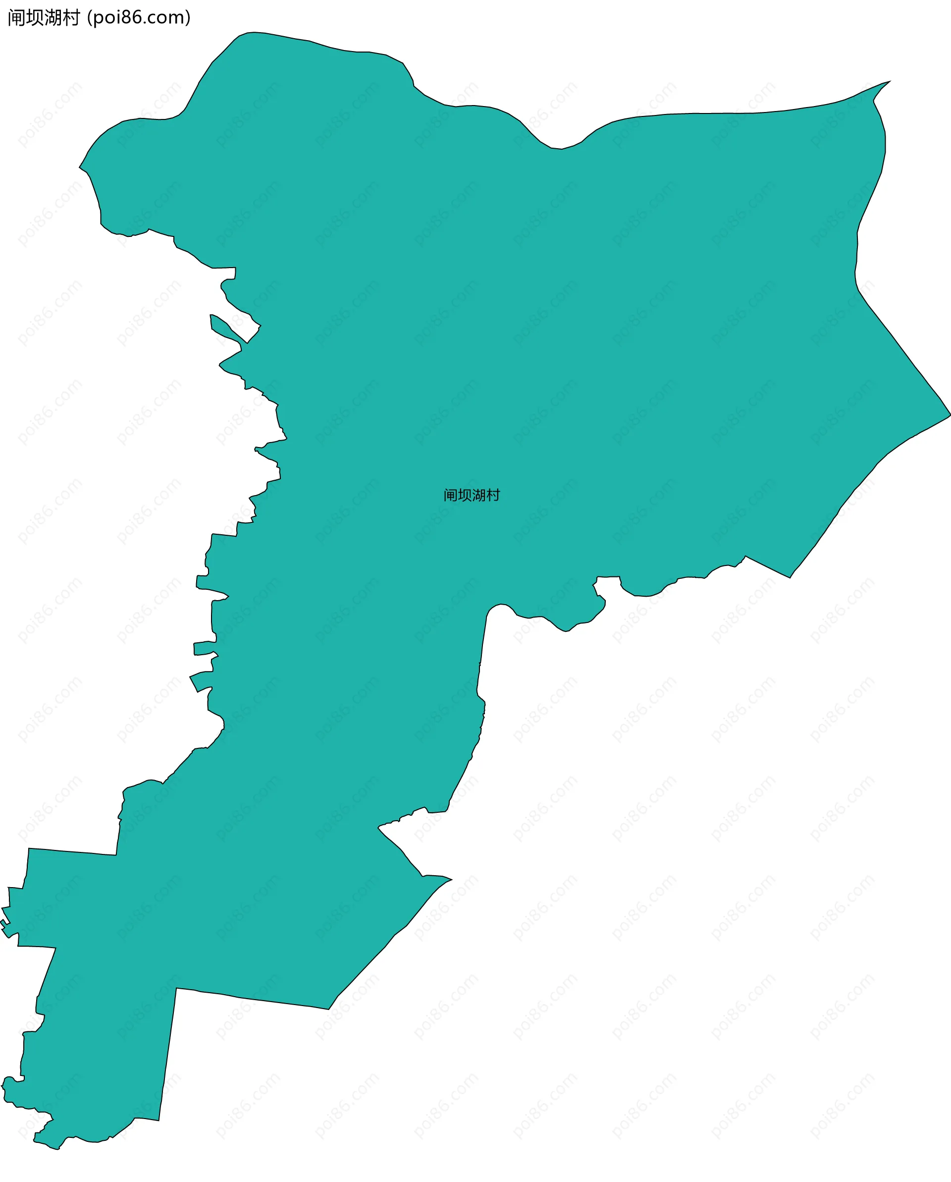 闸坝湖村边界地图