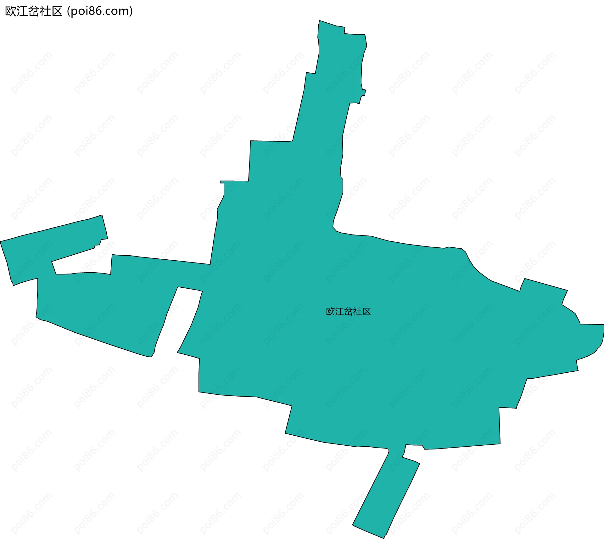 欧江岔社区边界地图