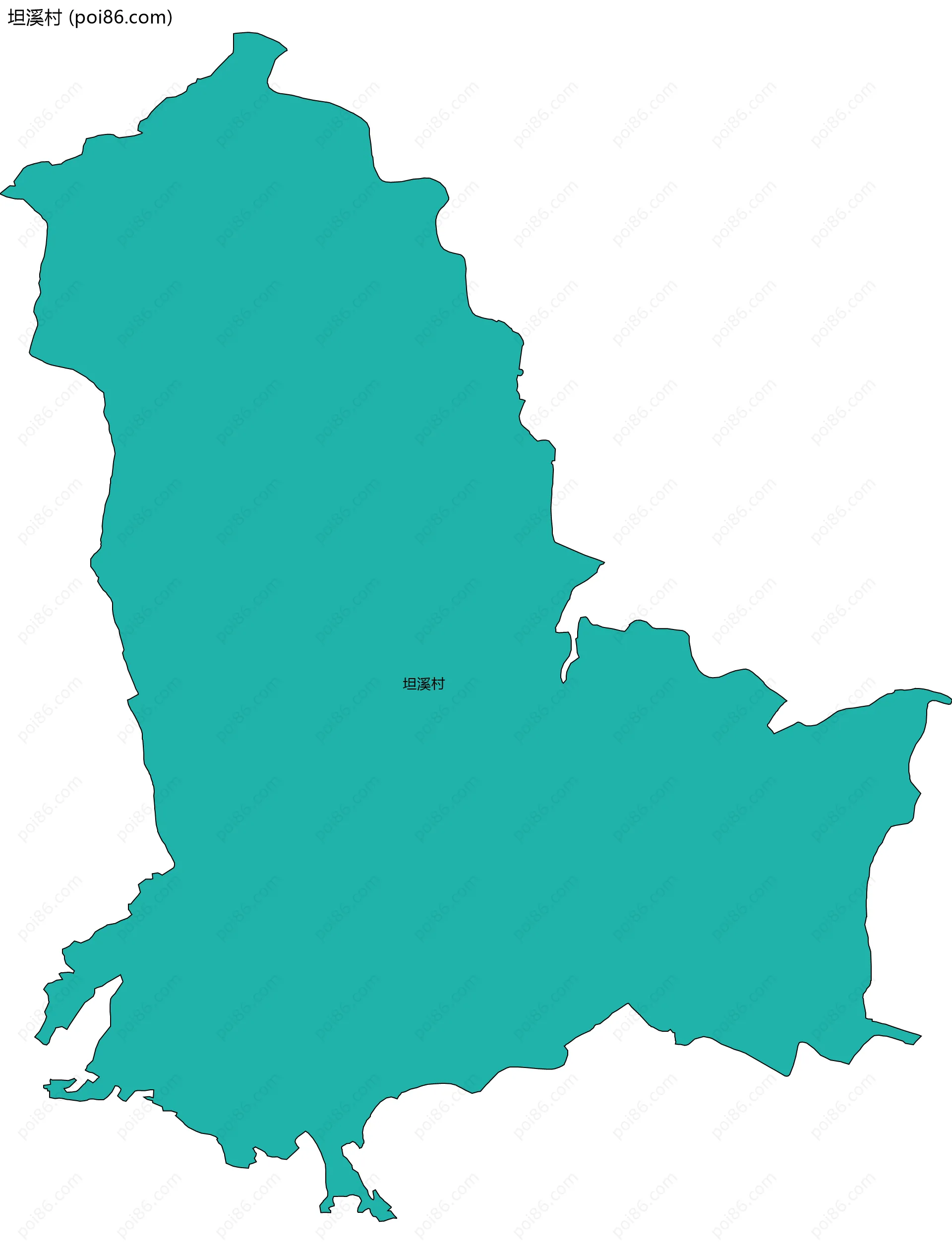 坦溪村边界地图