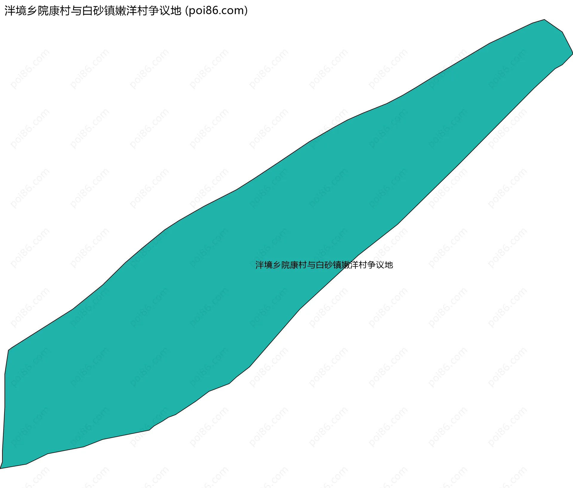 泮境乡院康村与白砂镇嫩洋村争议地边界地图