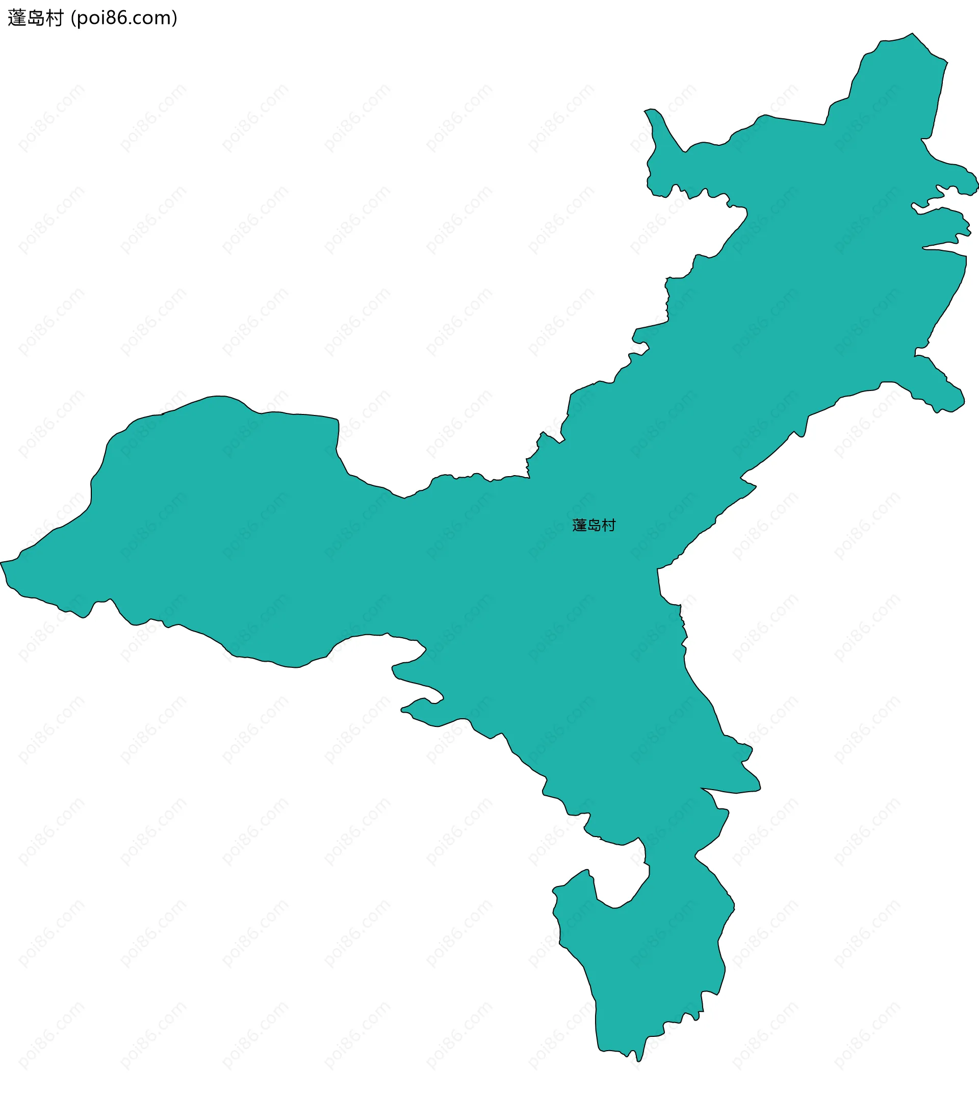 蓬岛村边界地图