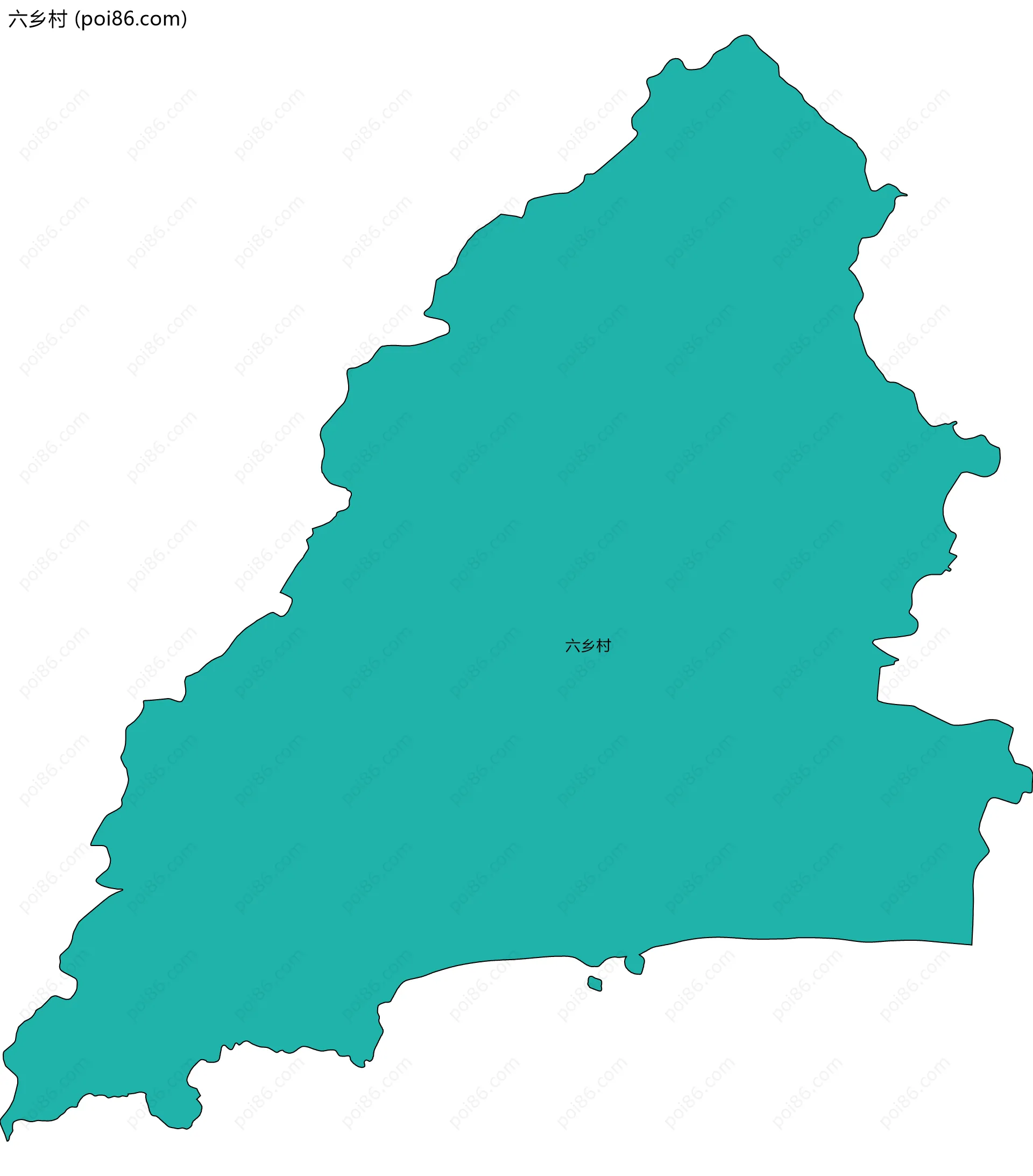六乡村边界地图