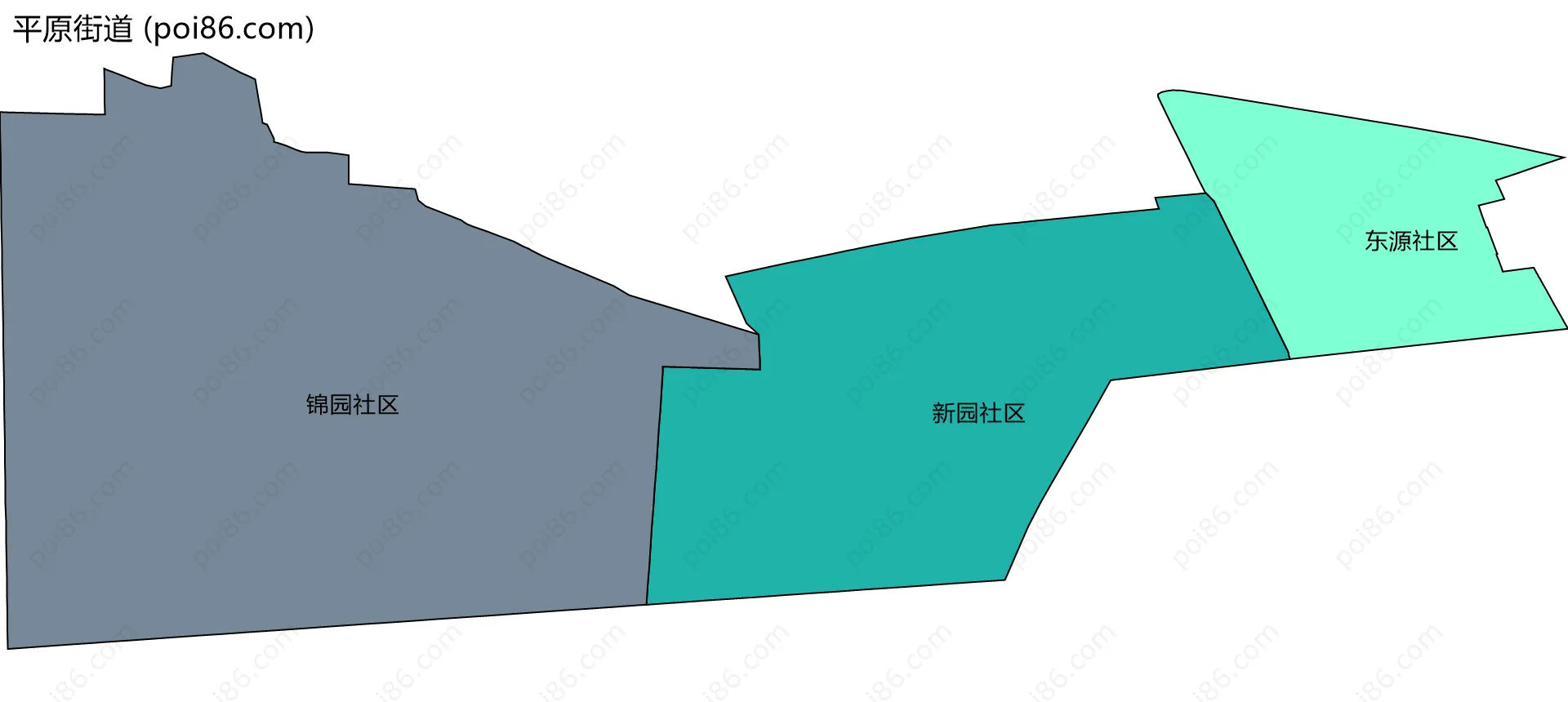 平原街道边界地图(五级行政区划)