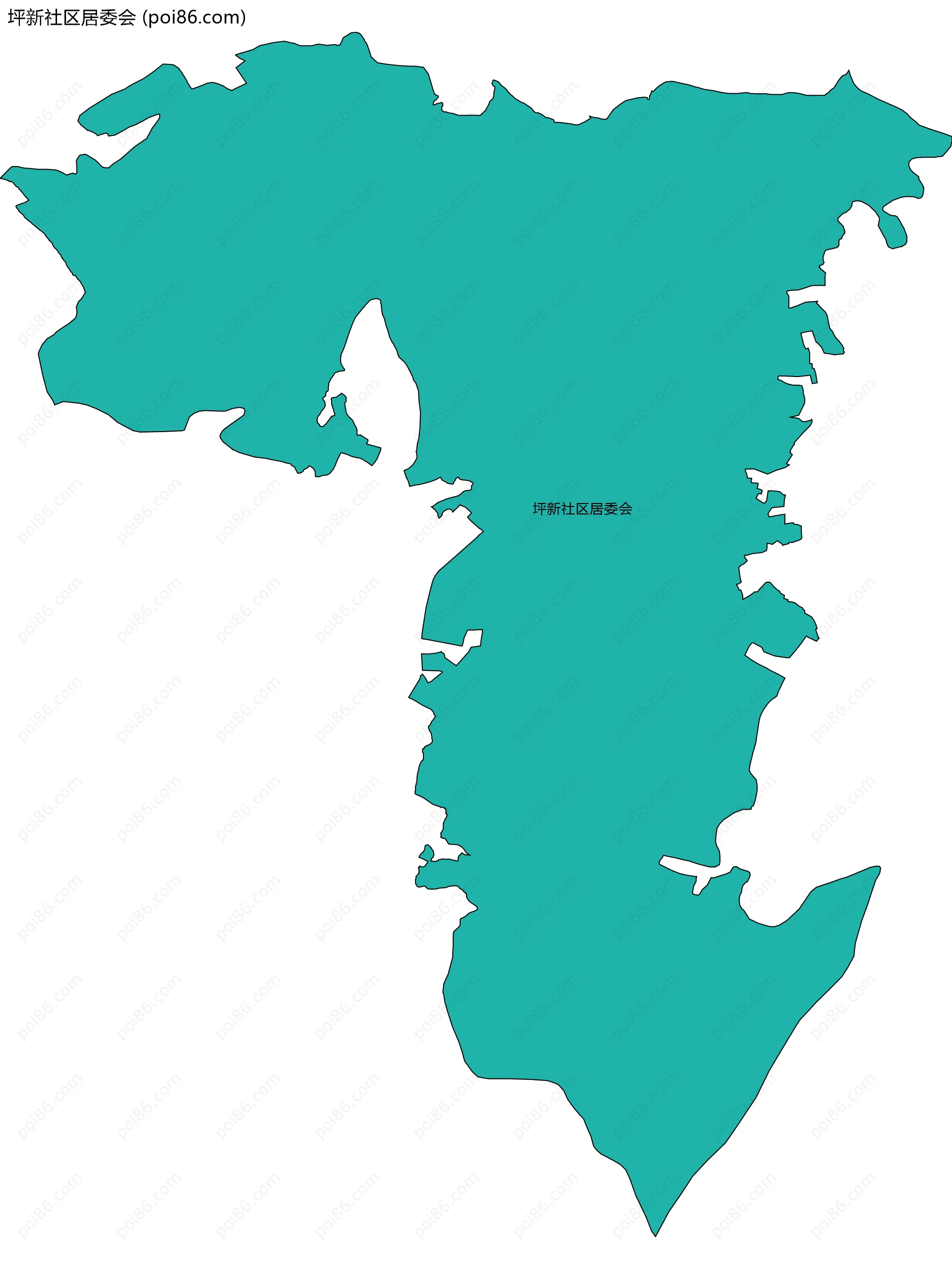 坪新社区居委会边界地图