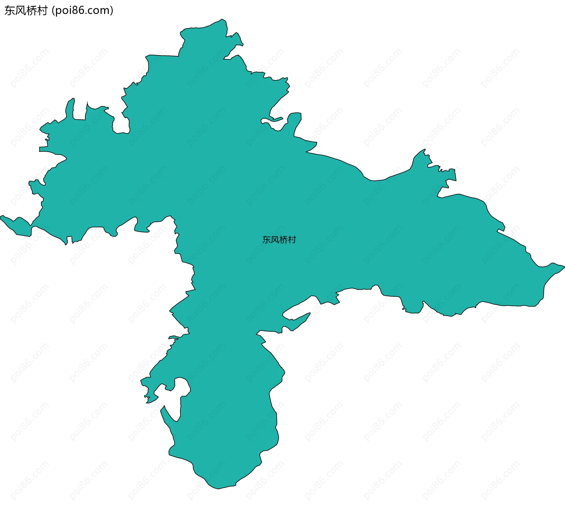 东风桥村边界地图