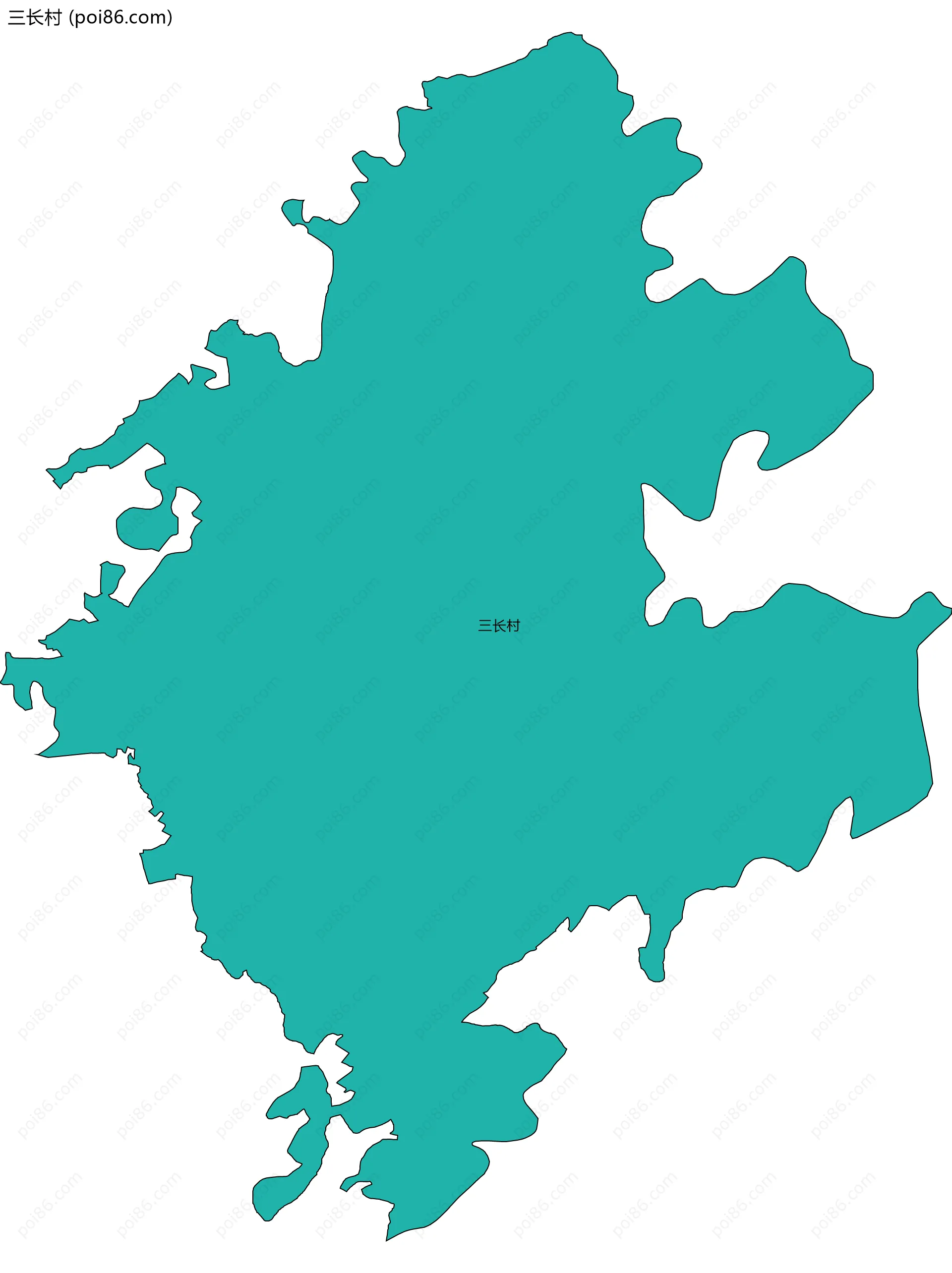 三长村边界地图