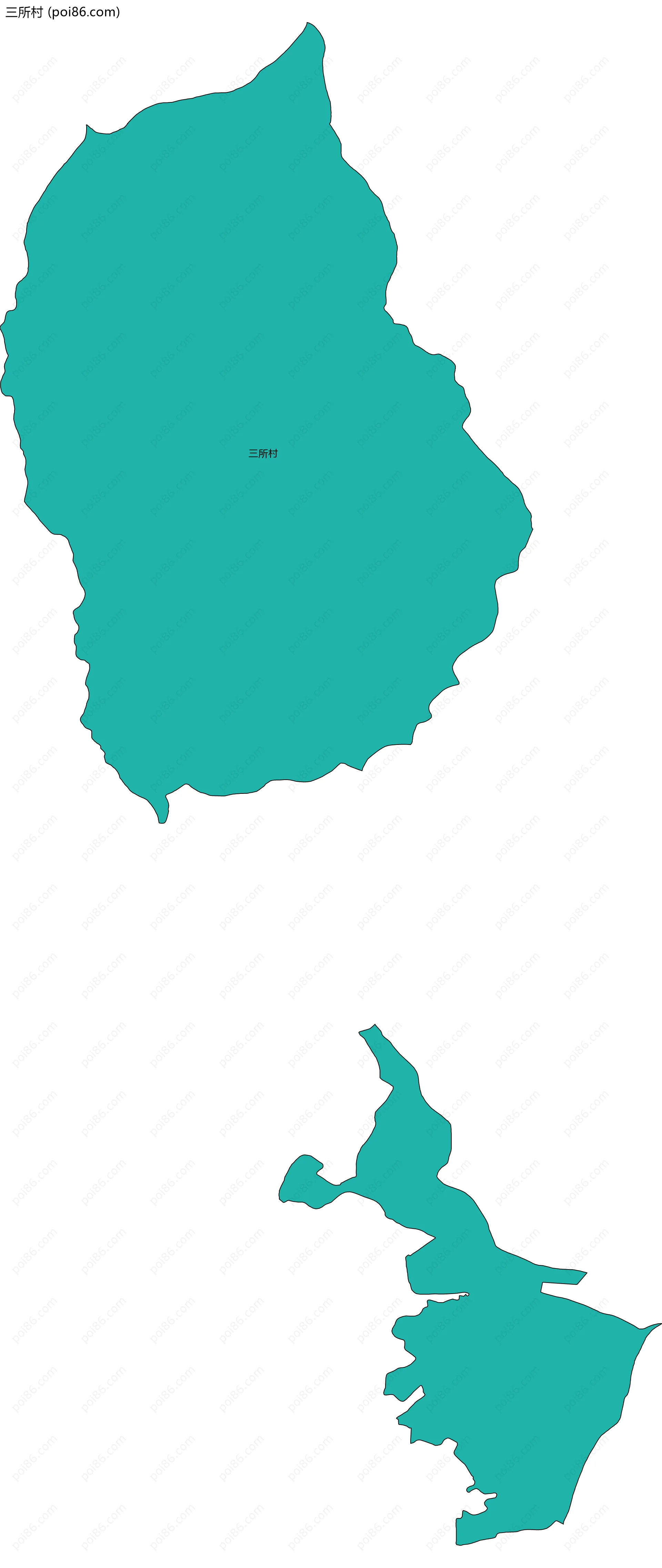 三所村边界地图