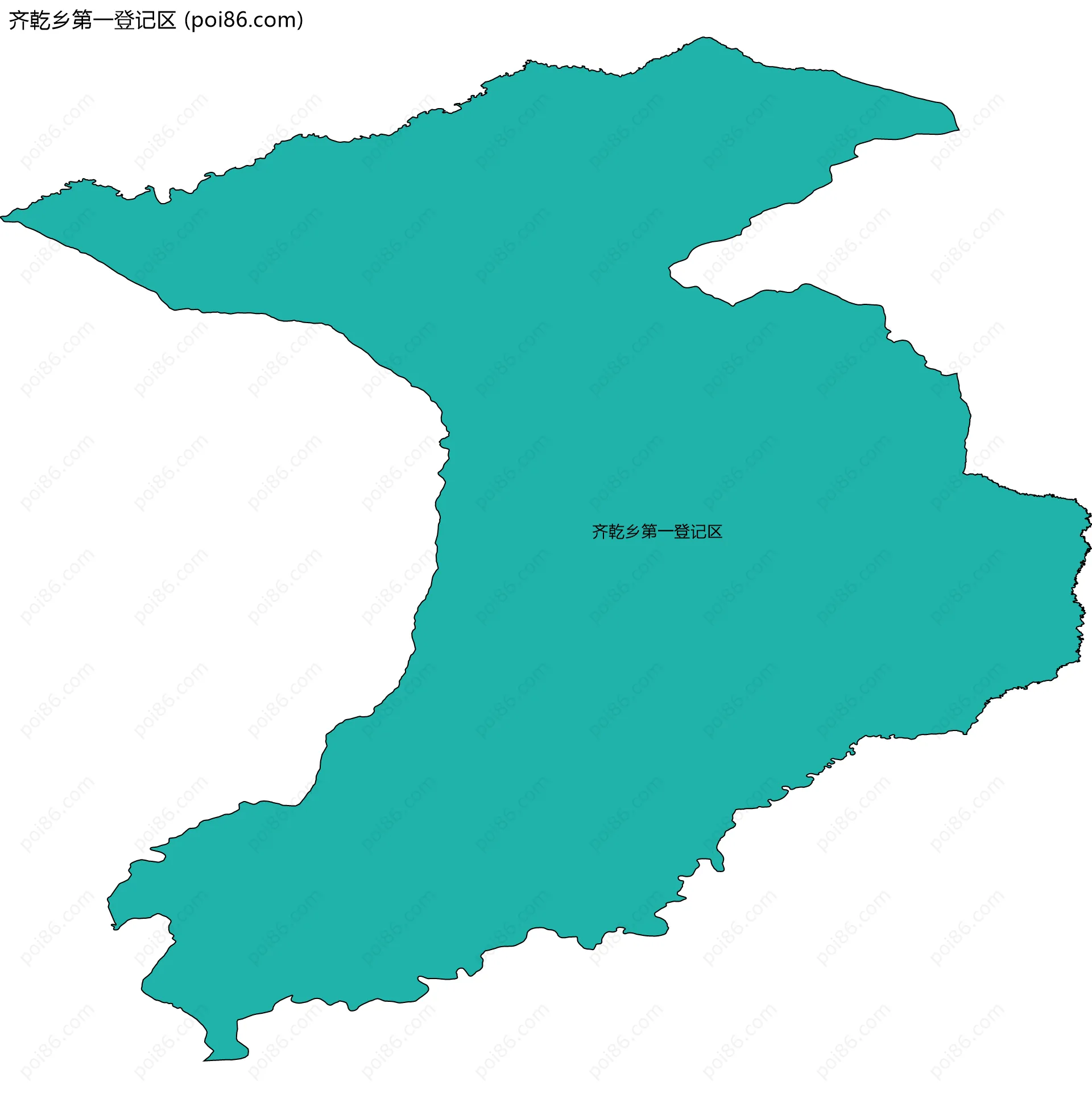 齐乾乡第一登记区边界地图